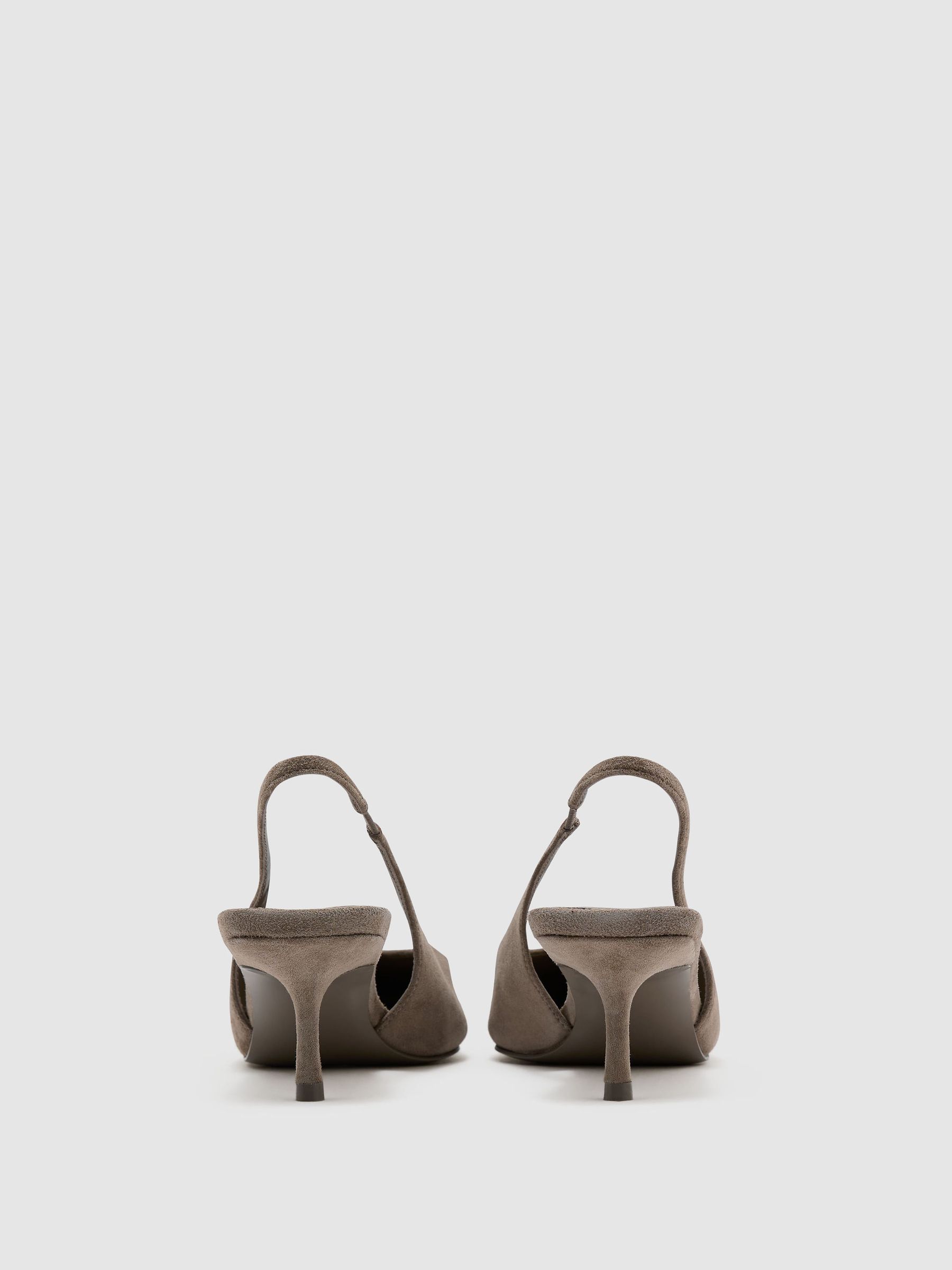 Suede Slingback Low-Heel Court Shoes in Taupe - Image 5 of 6