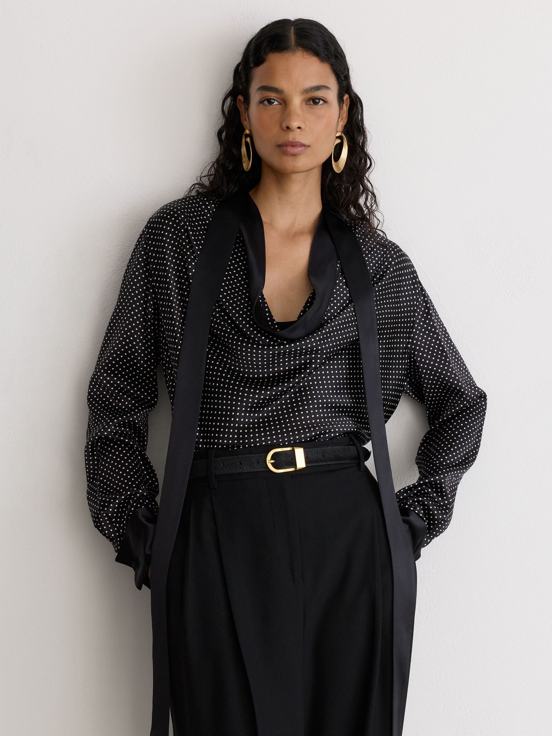 Pony Hair-Effect Leather Belt in Black - Image 2 of 6