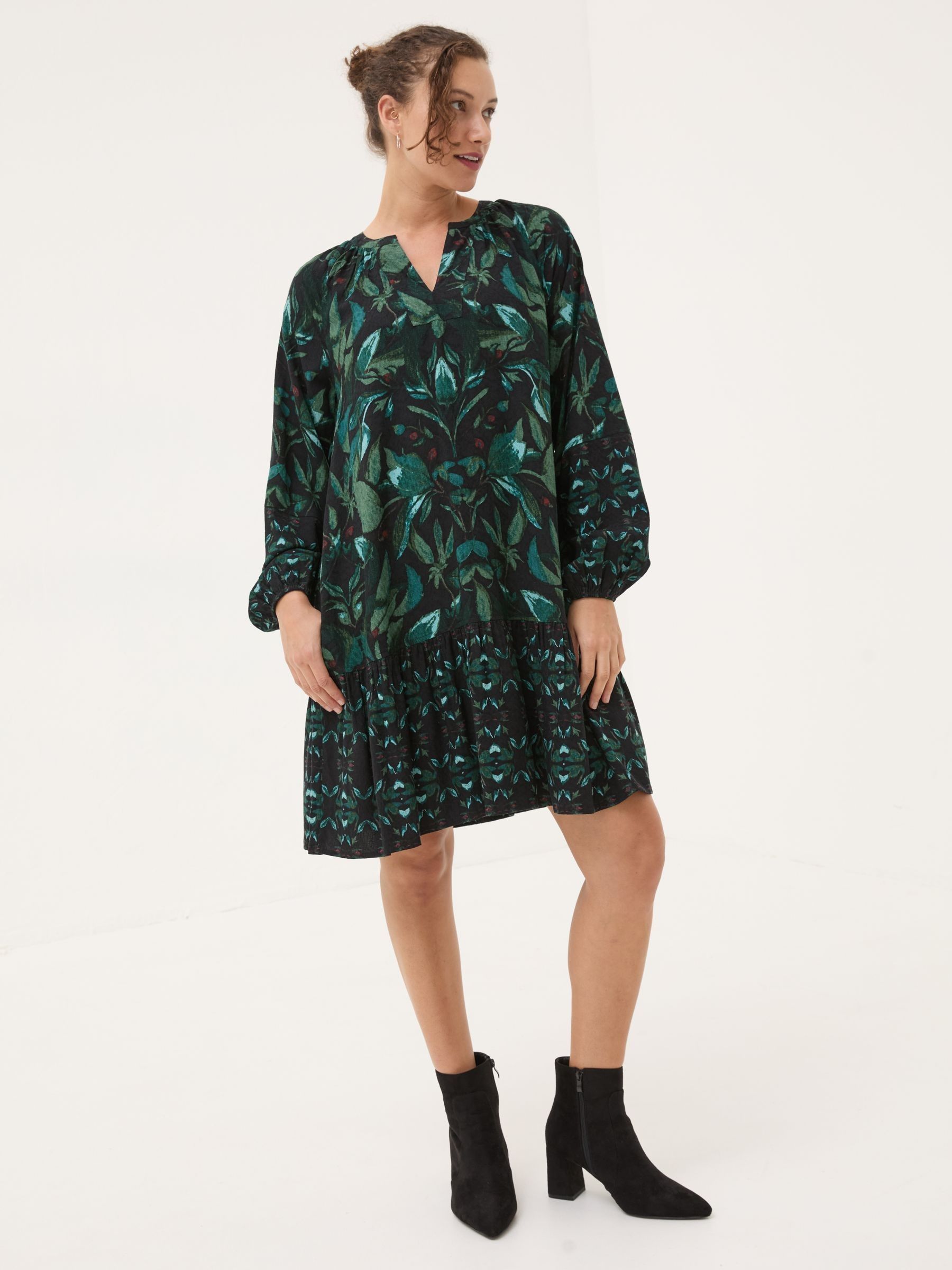 Black Dark Skies Amy Mirrored Tunic Dress | FatFace
