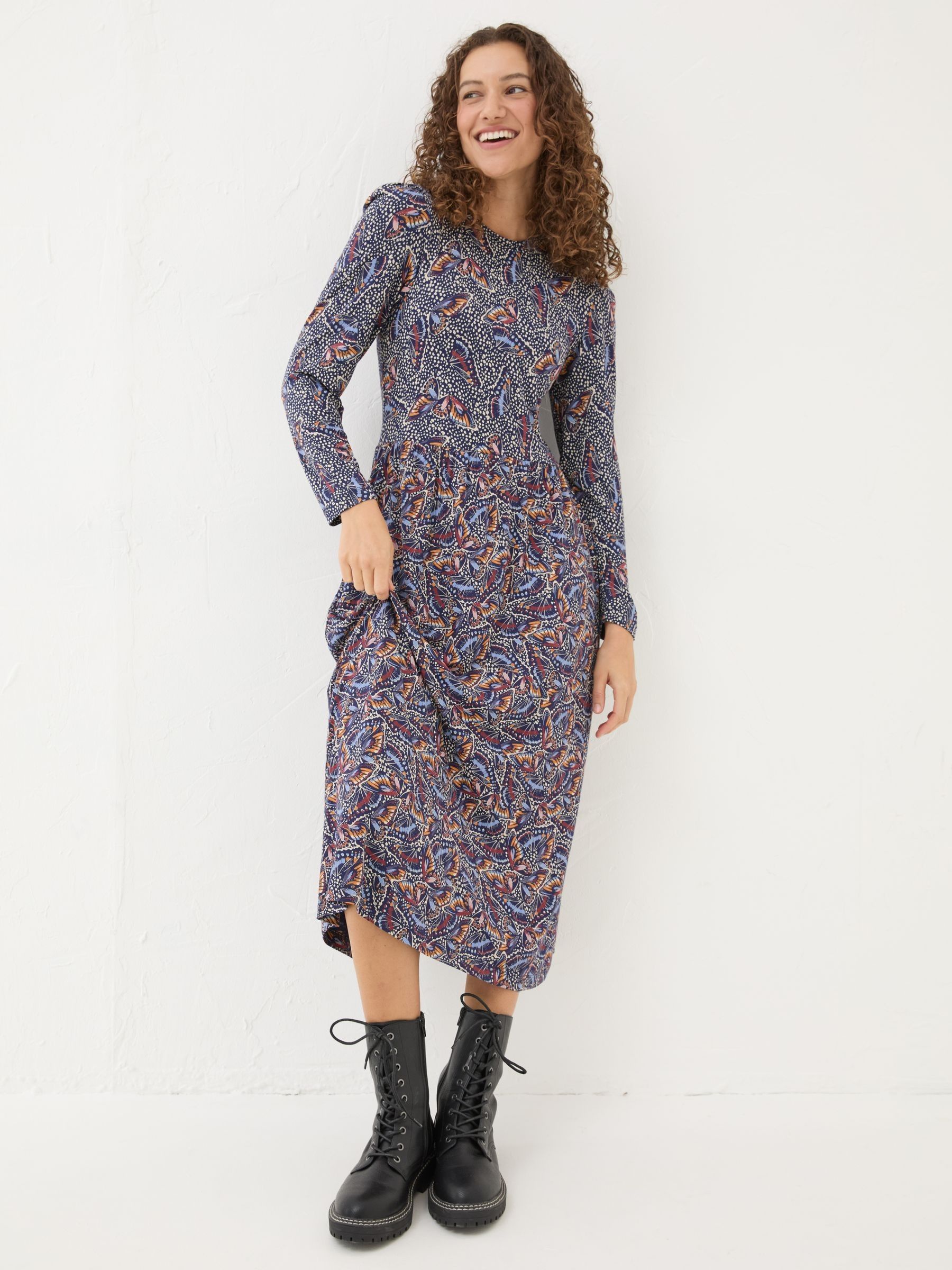 Fia Dark Navy Batik Dress - Image 1 of 5