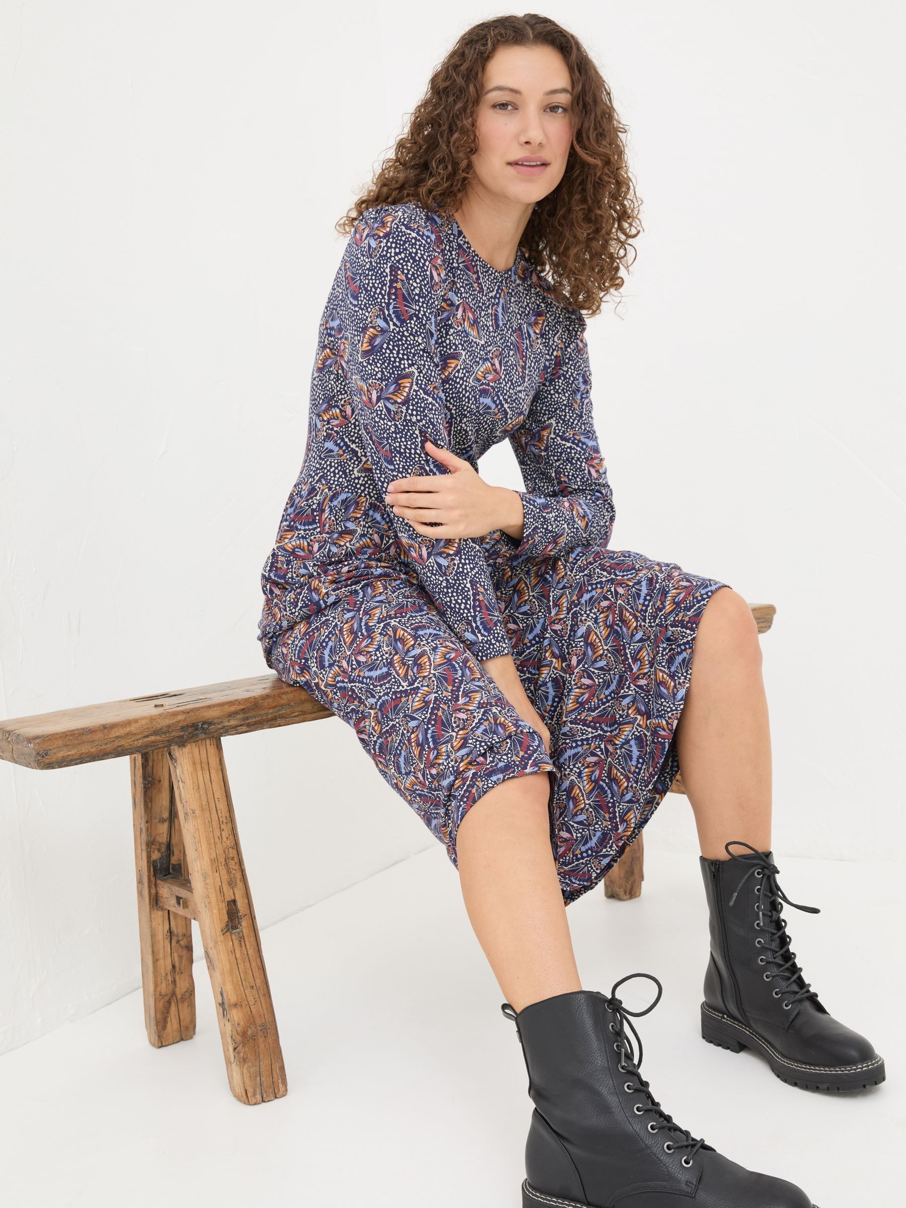 Fia Dark Navy Batik Dress - Image 3 of 5