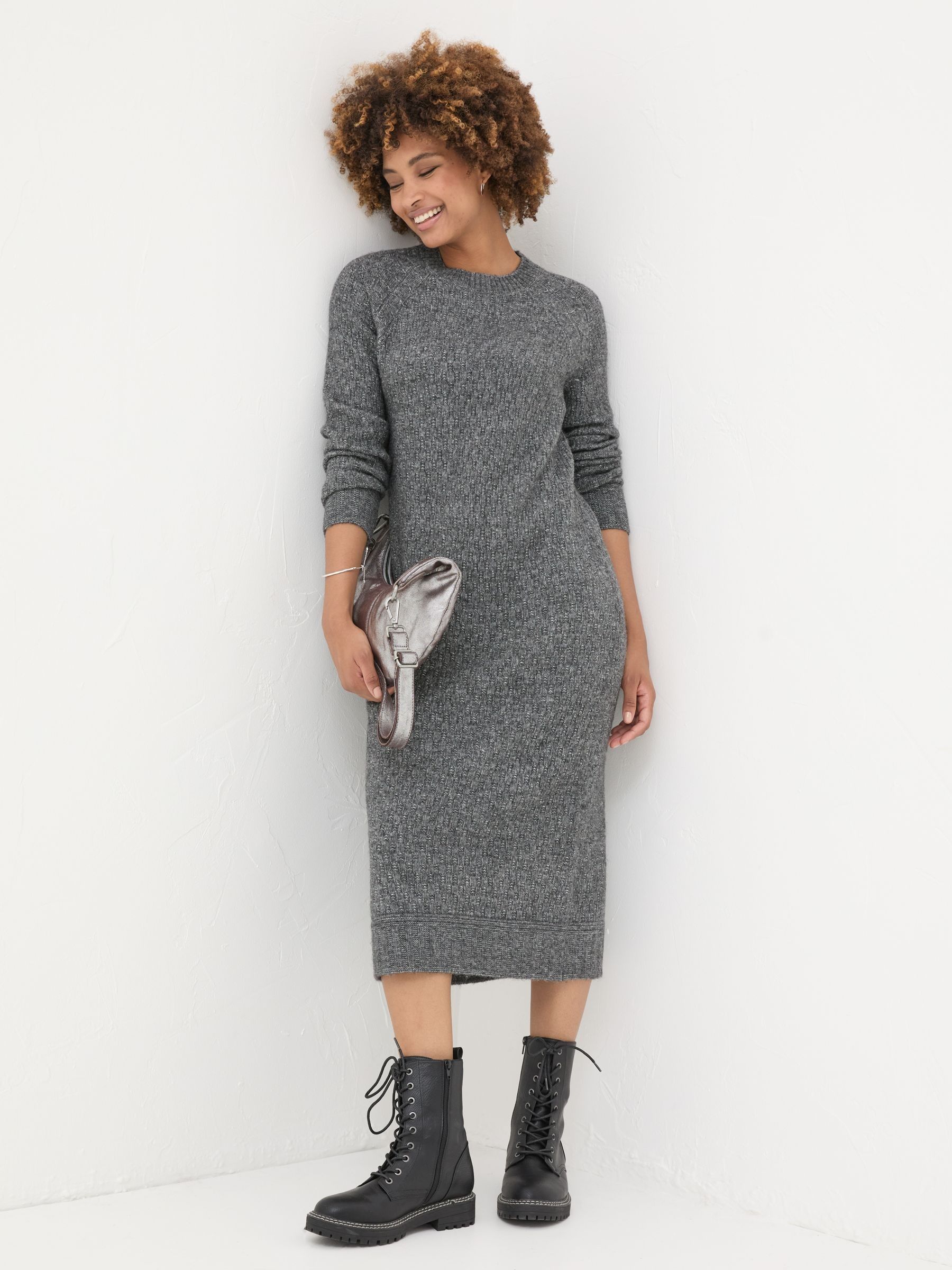 Charcoal Grey Maddy Knit Dress - Image 2 of 10