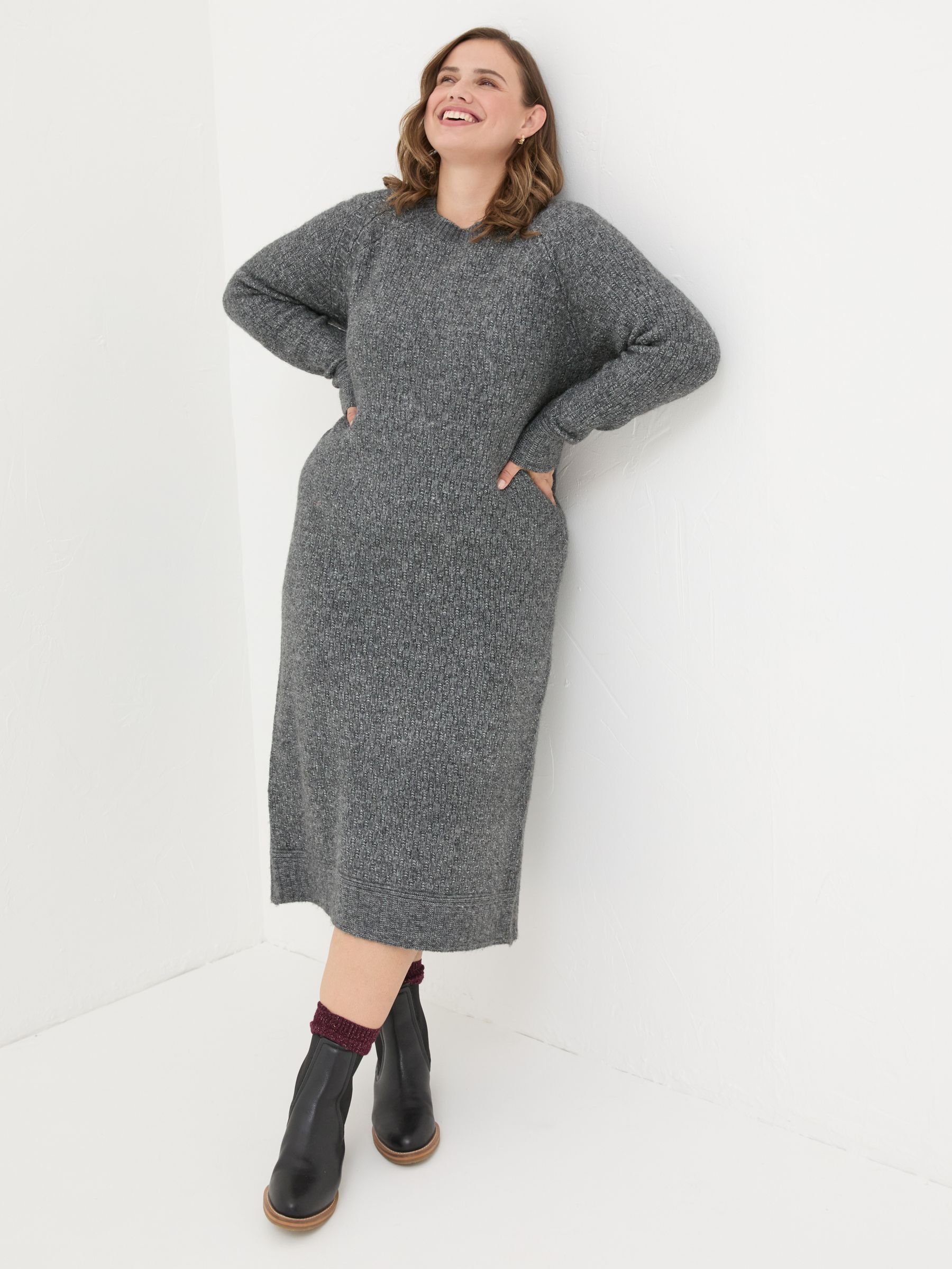 Charcoal Grey Maddy Knit Dress - Image 6 of 10