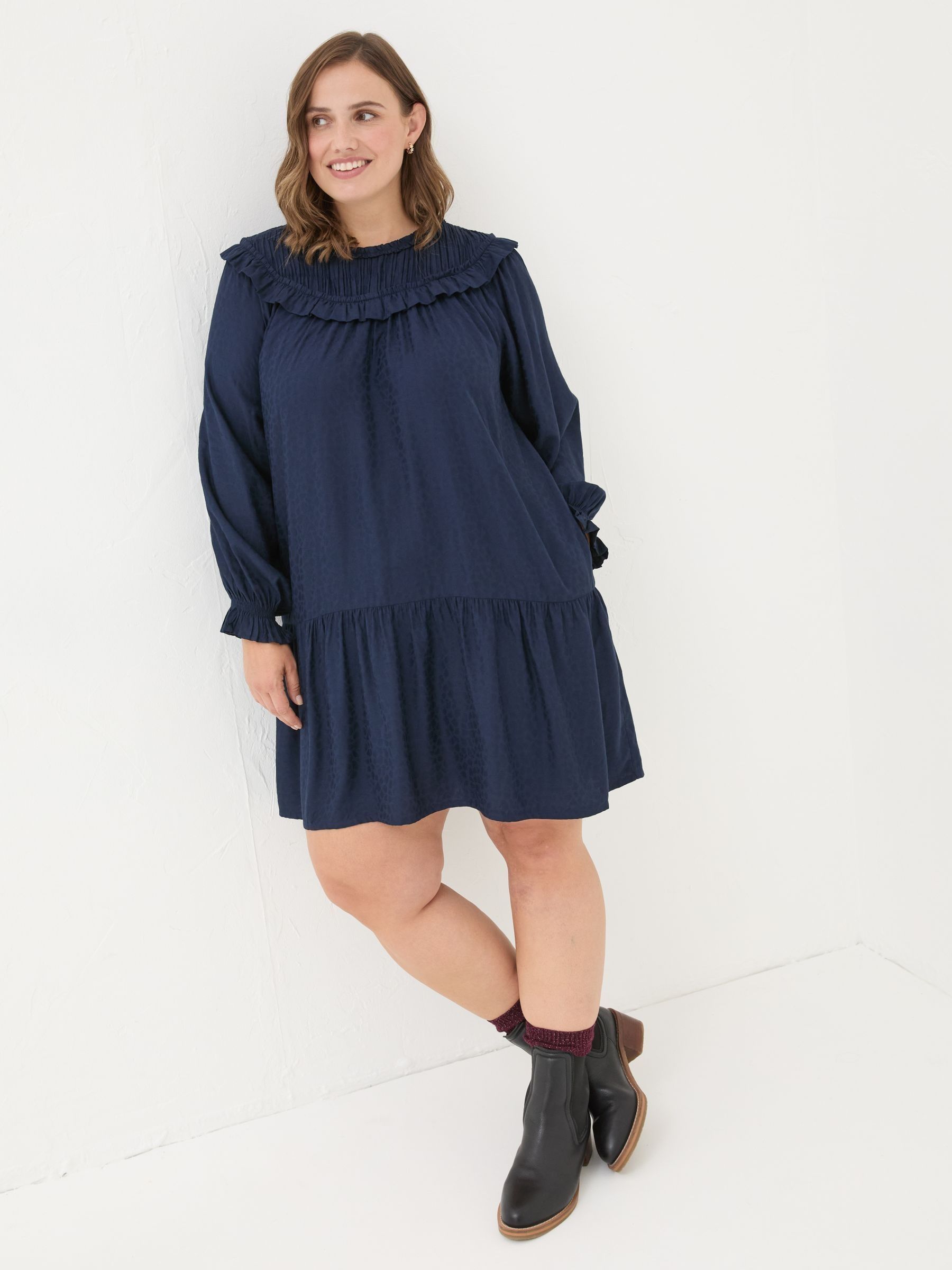Dark Navy Mika Jacquard Dress - Image 7 of 12