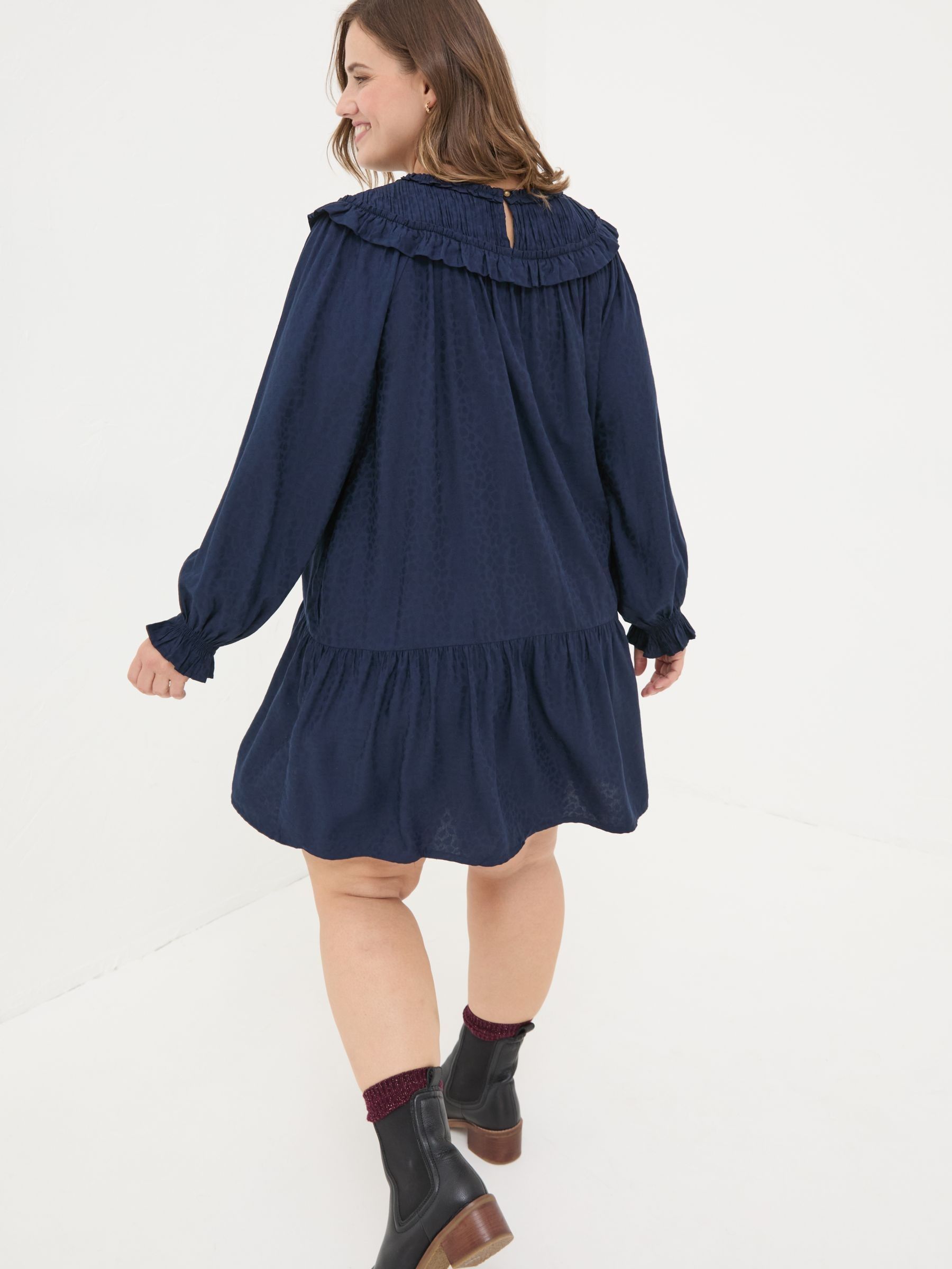 Dark Navy Mika Jacquard Dress - Image 8 of 12