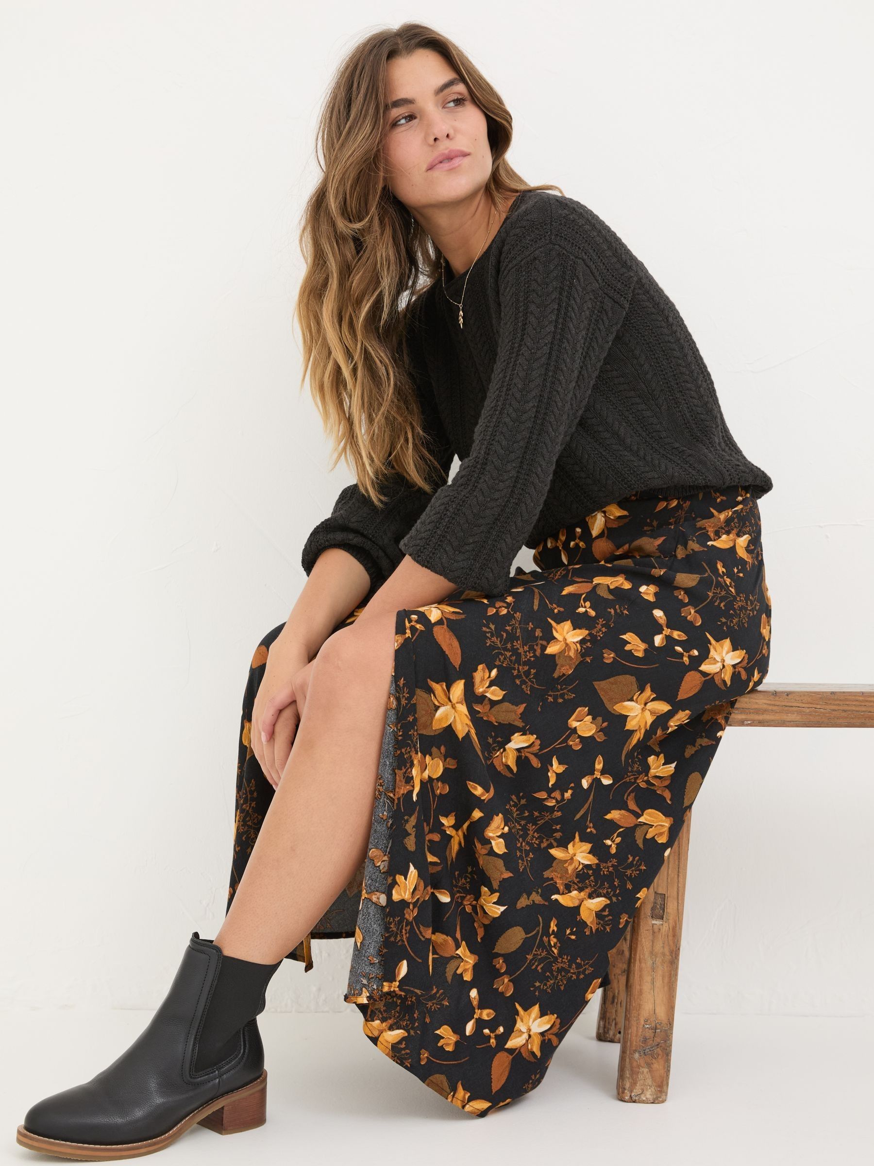 Black Willa Floral Skirt - Image 3 of 7