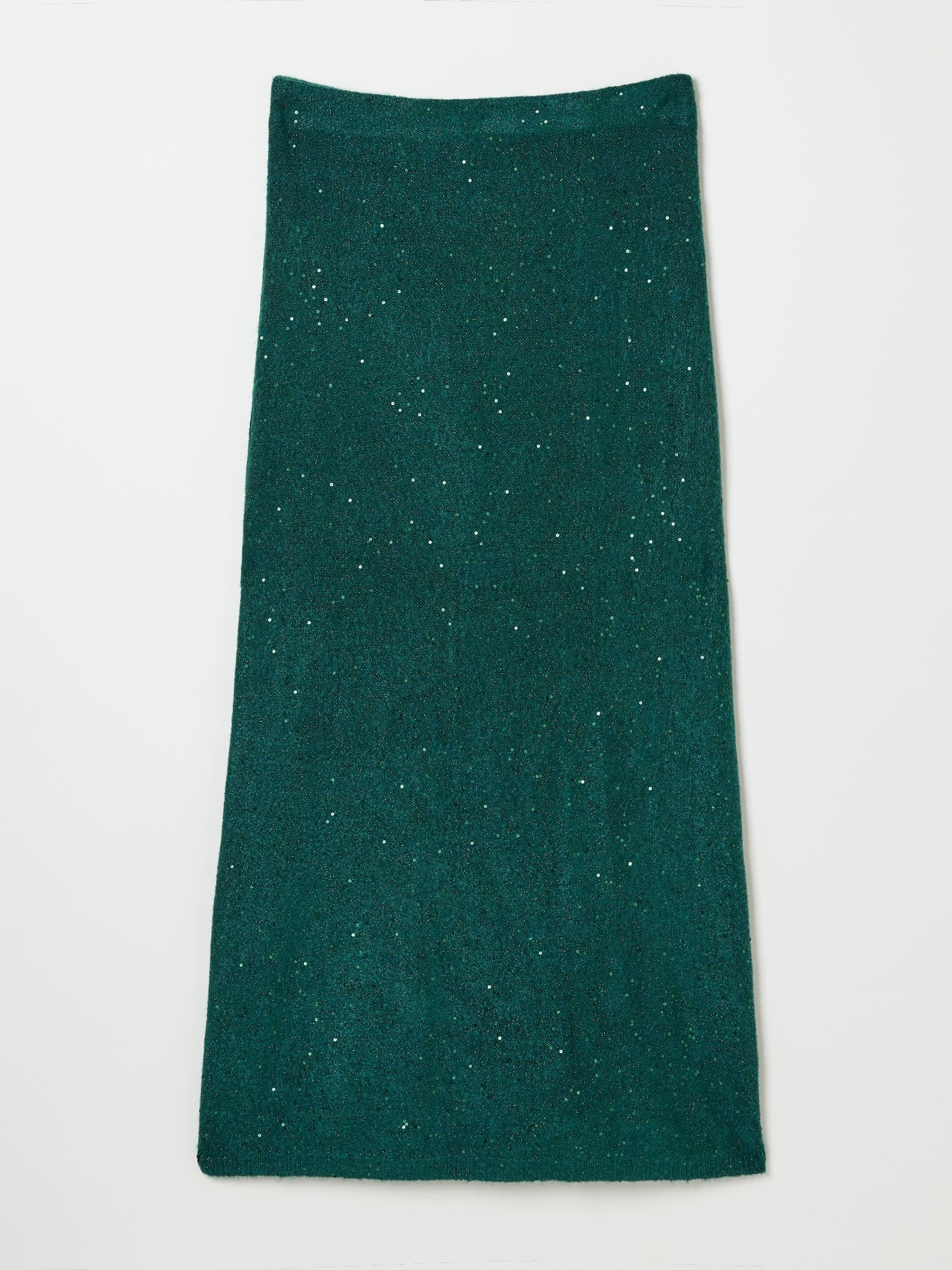 Teal Blue Sequin Knit Skirt - Image 5 of 6