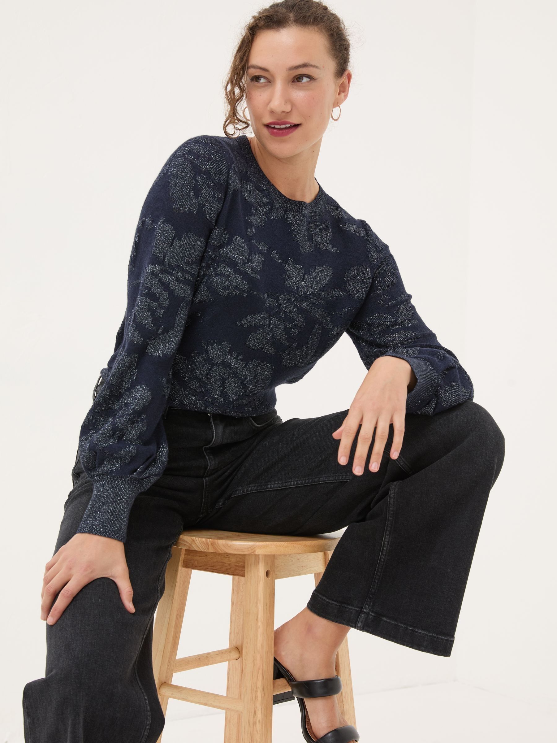 Dark Navy Dark Skies Jacquard Jumper - Image 4 of 5