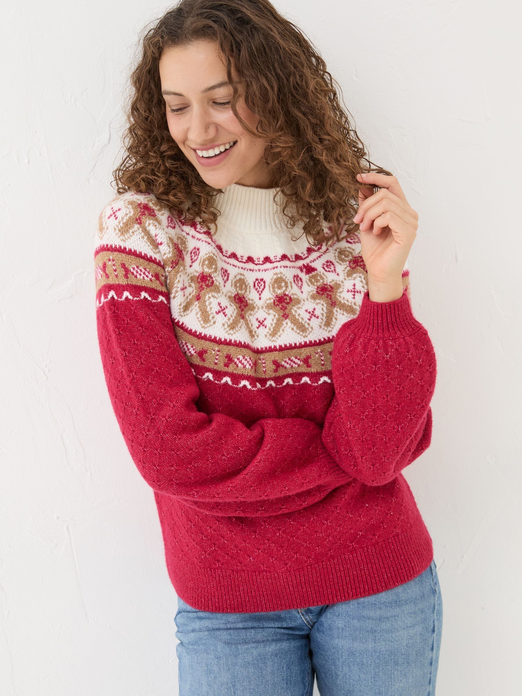Yoke Red Gingerbread Jumper FatFace