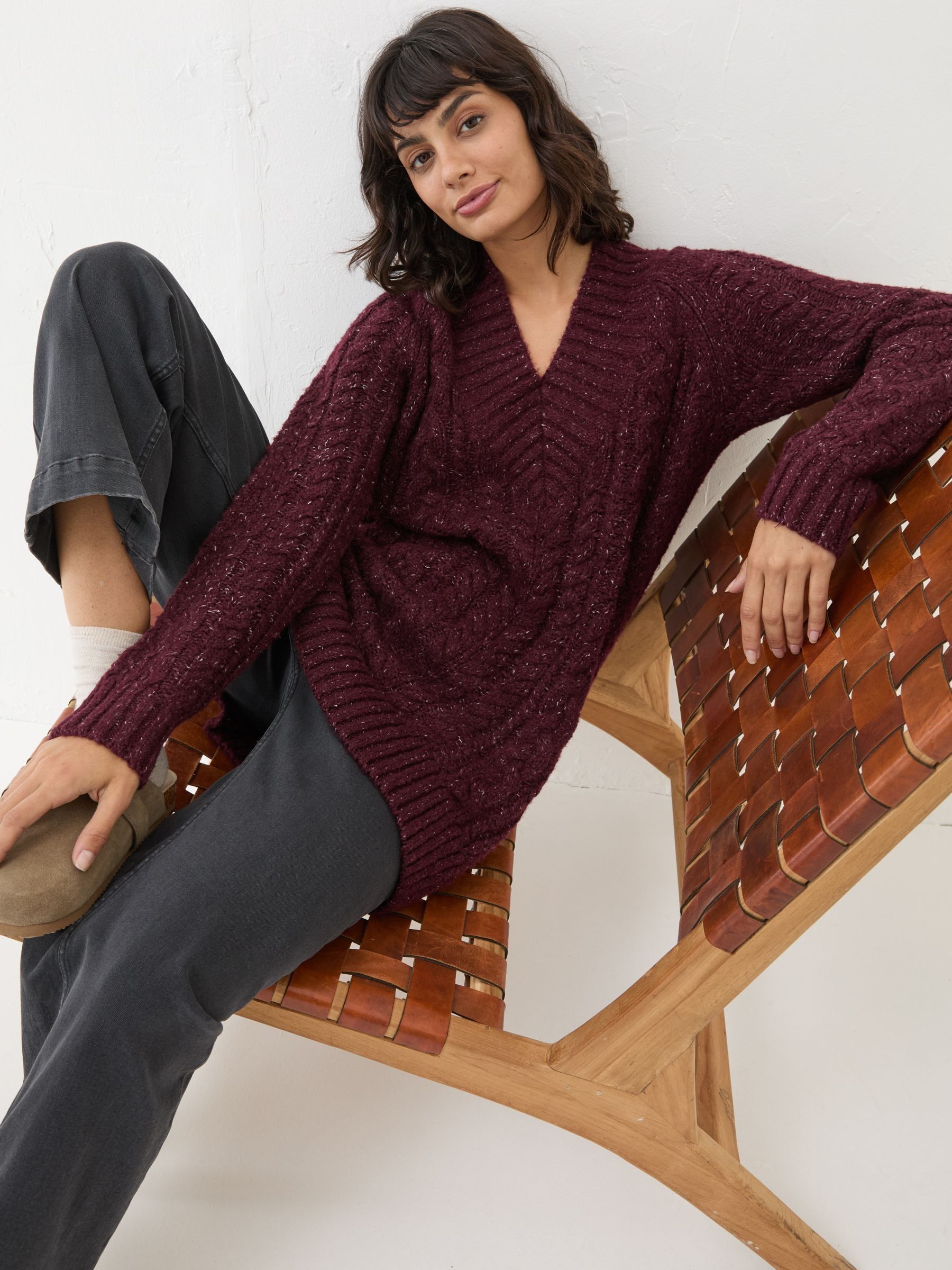 Dark Red Alicia V-Neck Tunic - Image 3 of 6