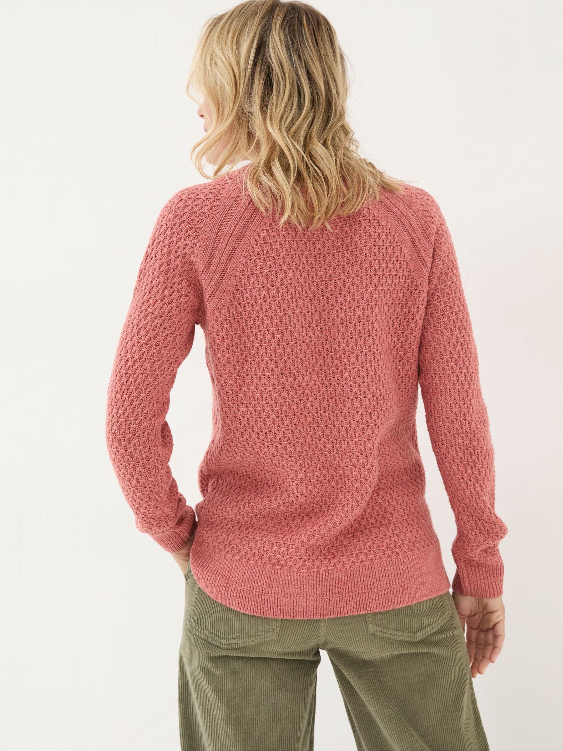 Ella Dusky Orange Textured Jumper - Image 2 of 4
