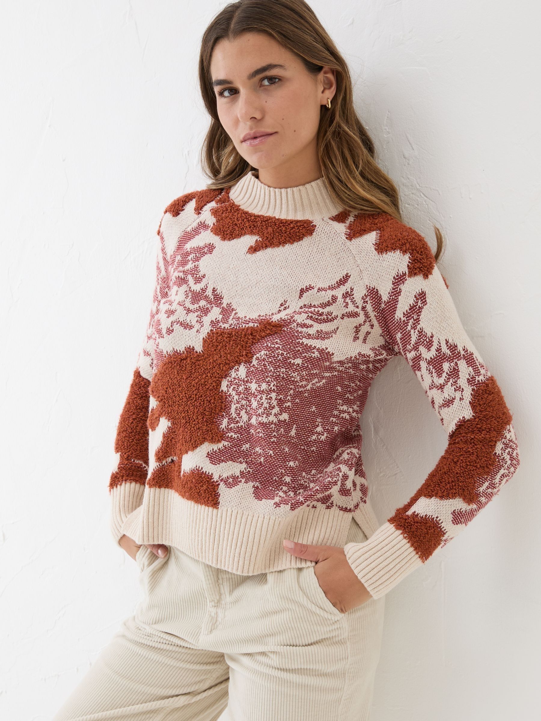 Pattern Funnel Neck