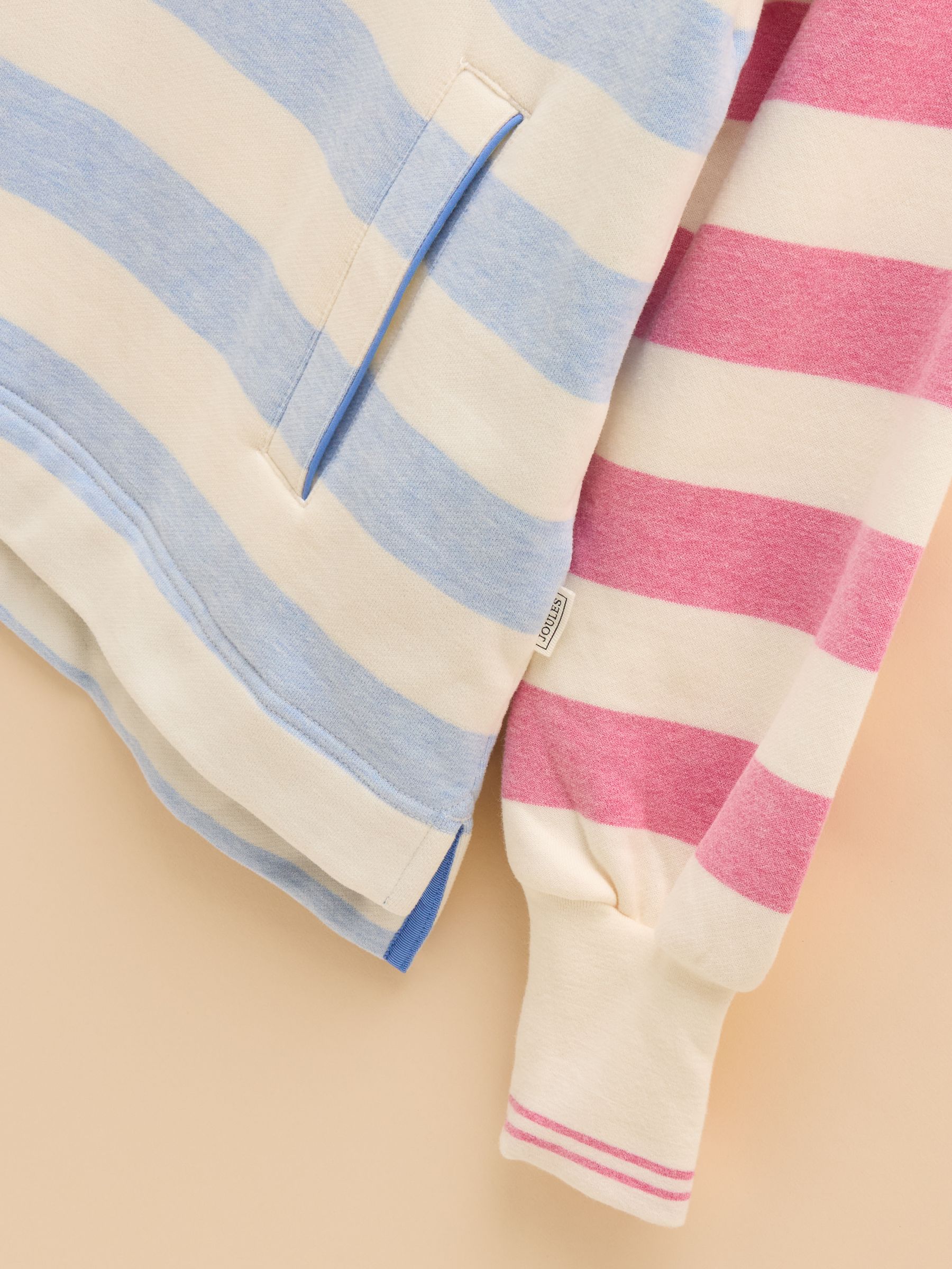 Burnham Blue/Creme Funnel Neck Quarter Zip Sweatshirt - Image 12 of 14