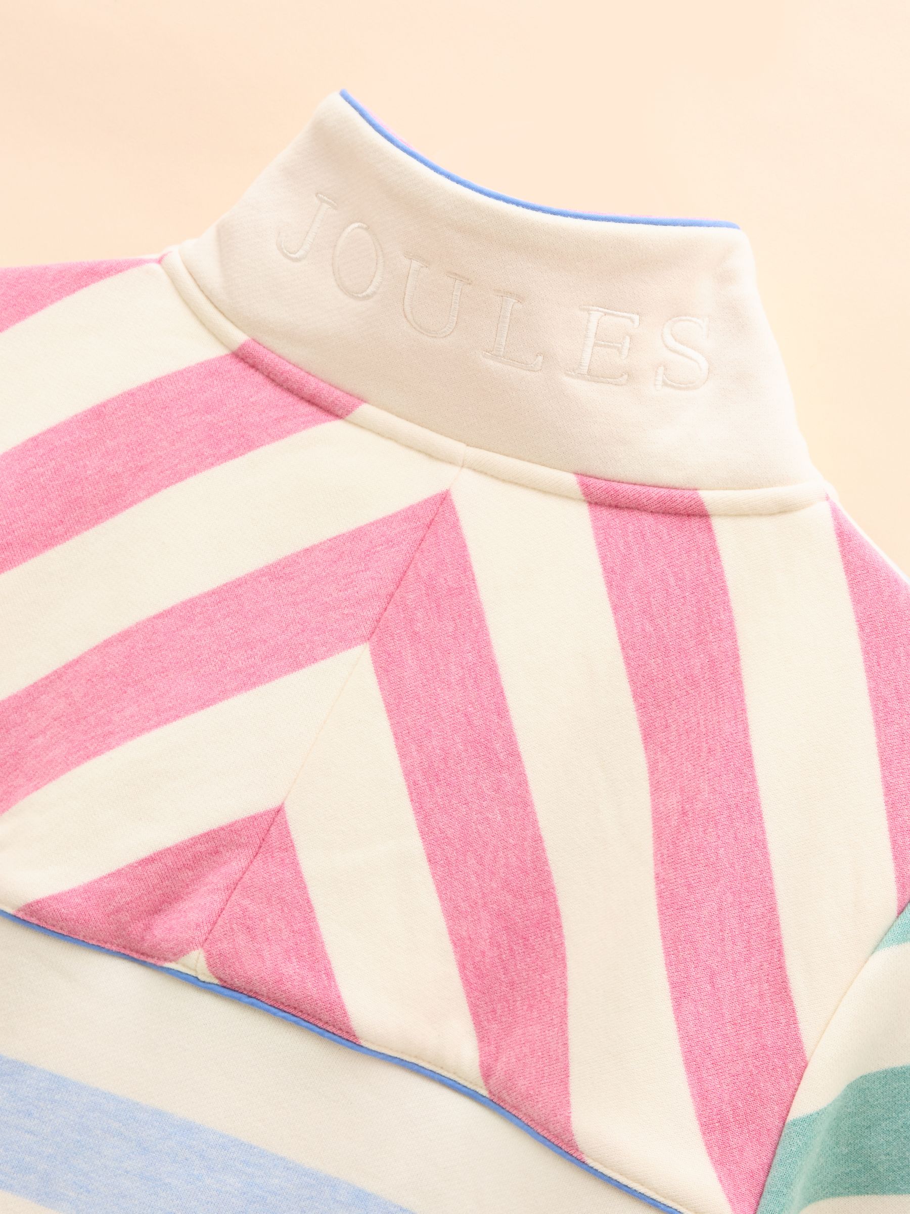 Burnham Blue/Creme Funnel Neck Quarter Zip Sweatshirt - Image 14 of 14
