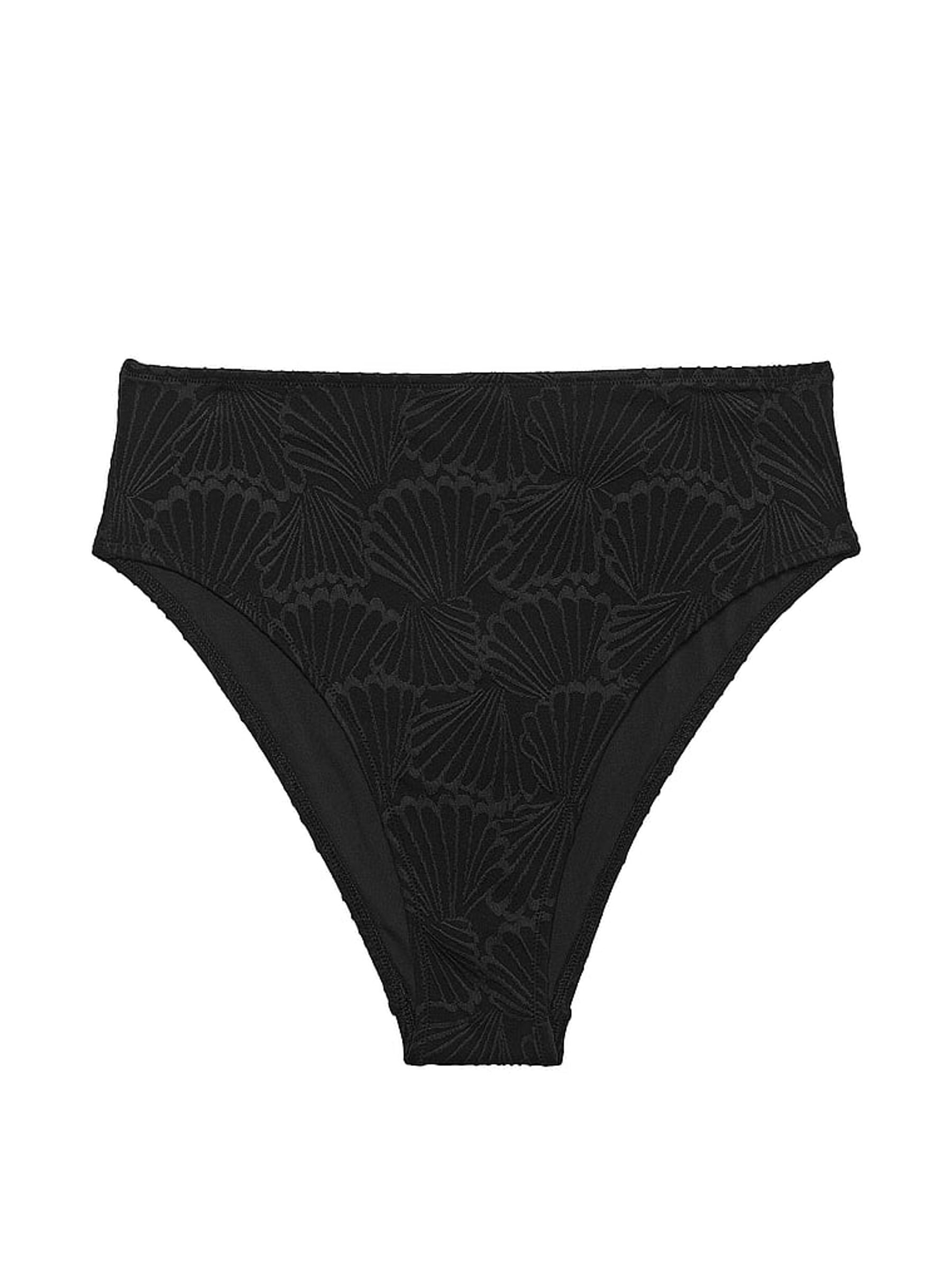 Pure Black High Waisted Swim Bikini Bottom - Image 3 of 4