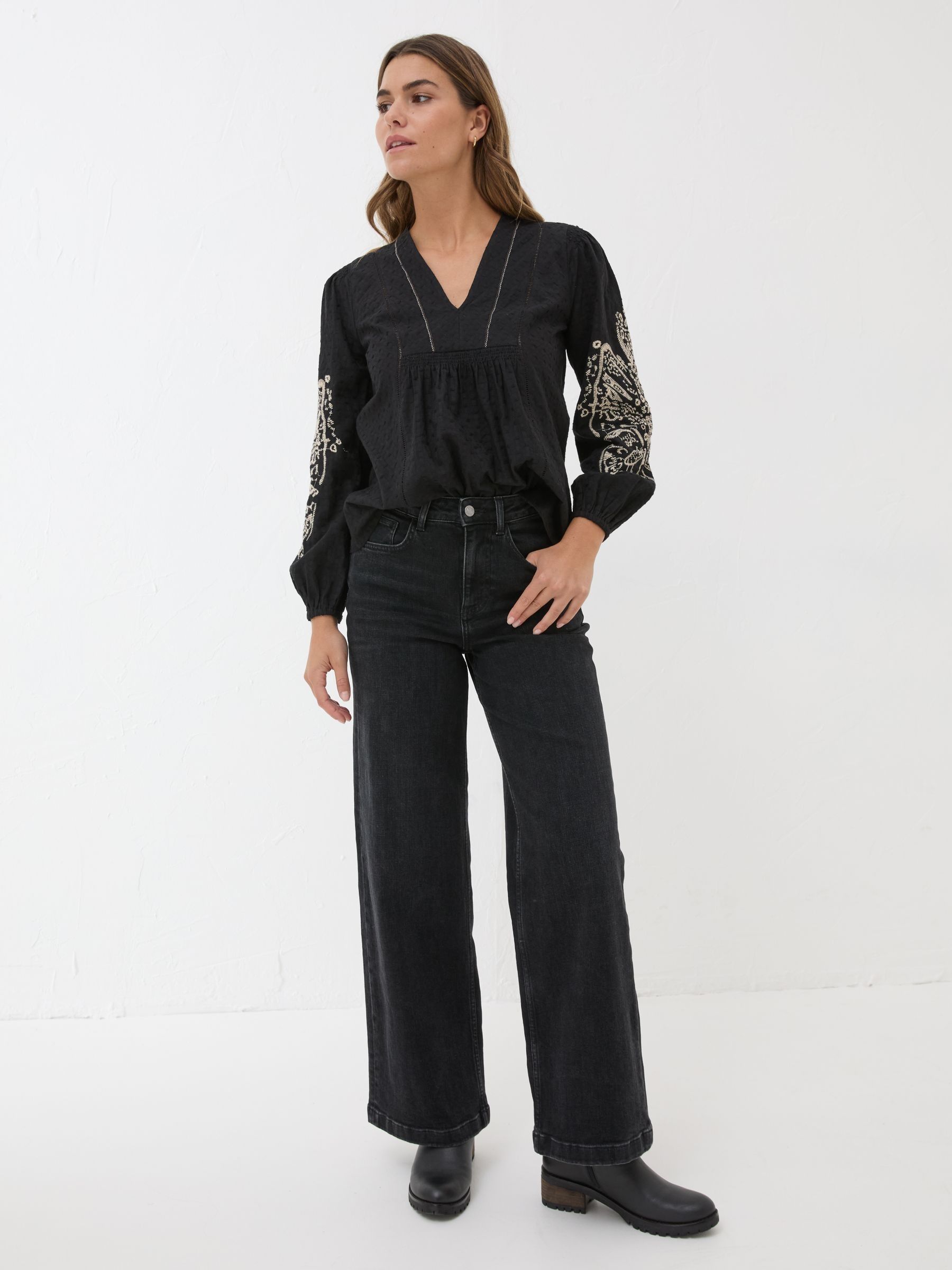Black Lara Detail Blouse - Image 3 of 6