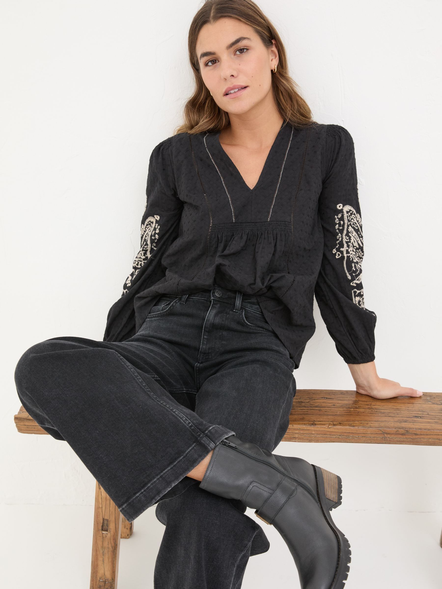 Black Lara Detail Blouse - Image 4 of 6