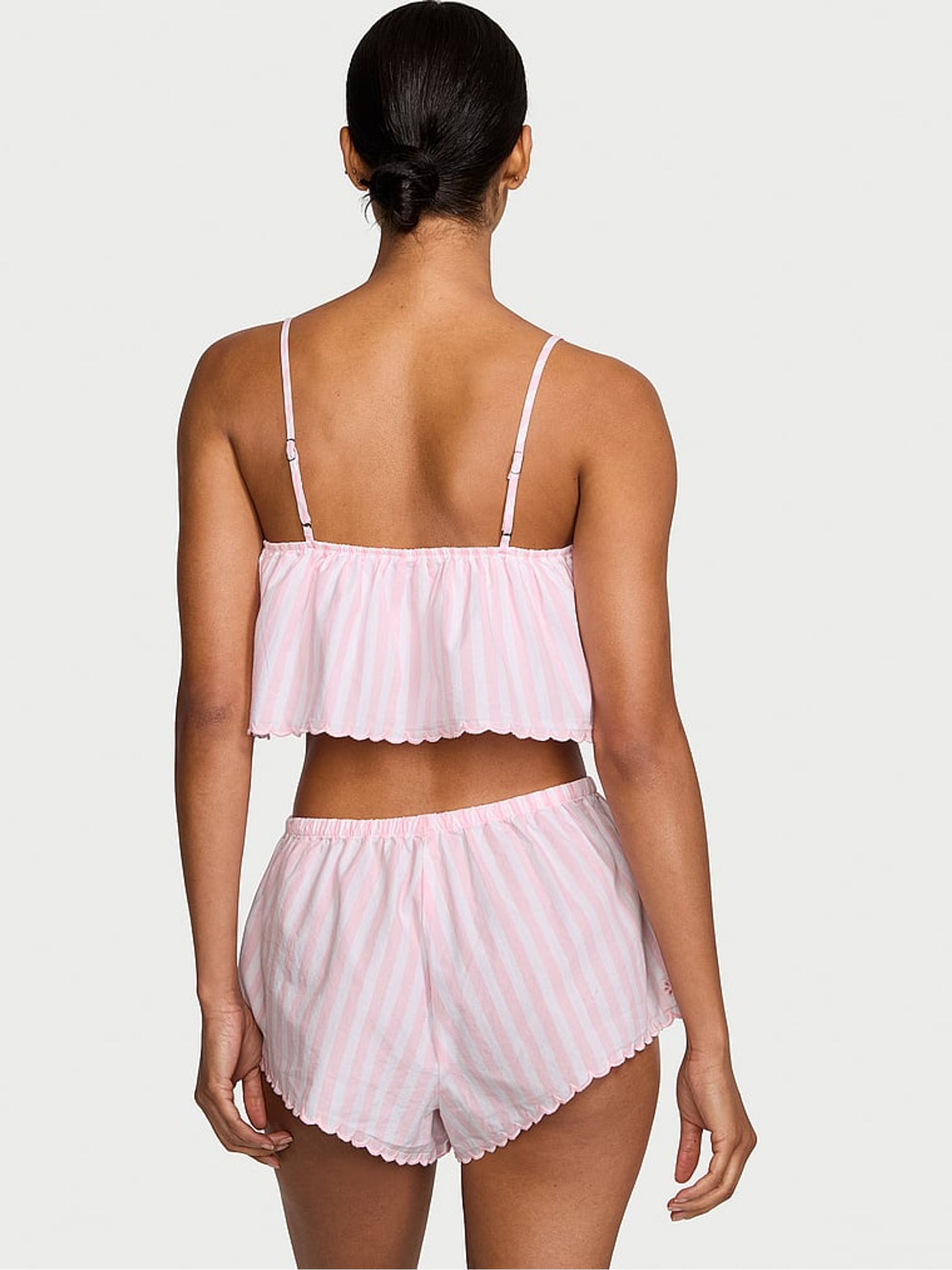 Pretty Blossom Pink Stripe Eyelet Cami Set - Image 2 of 3