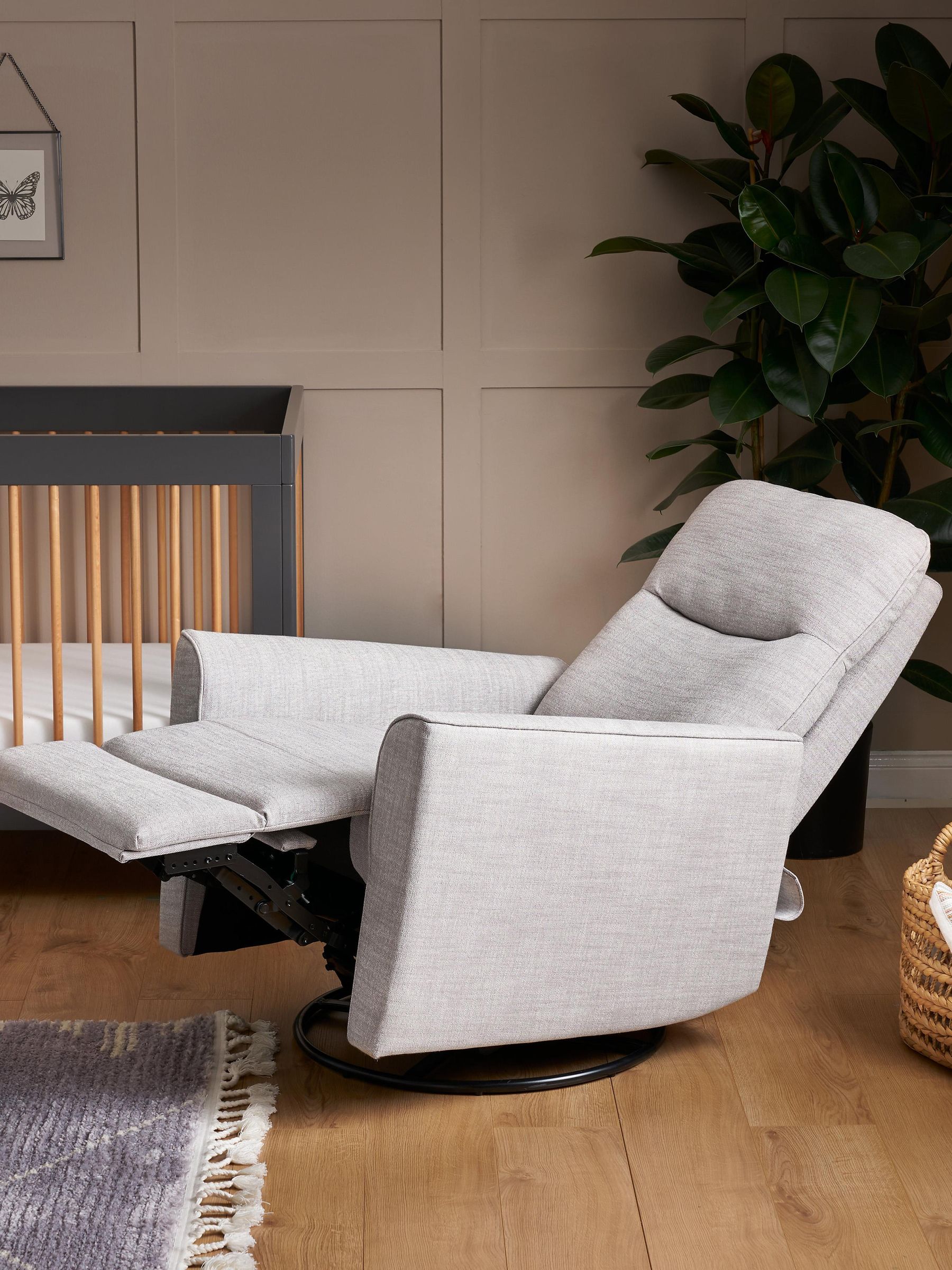 Obaby Grey Madison Swivel Glider Recliner Nursing Chair - Image 2 of 7