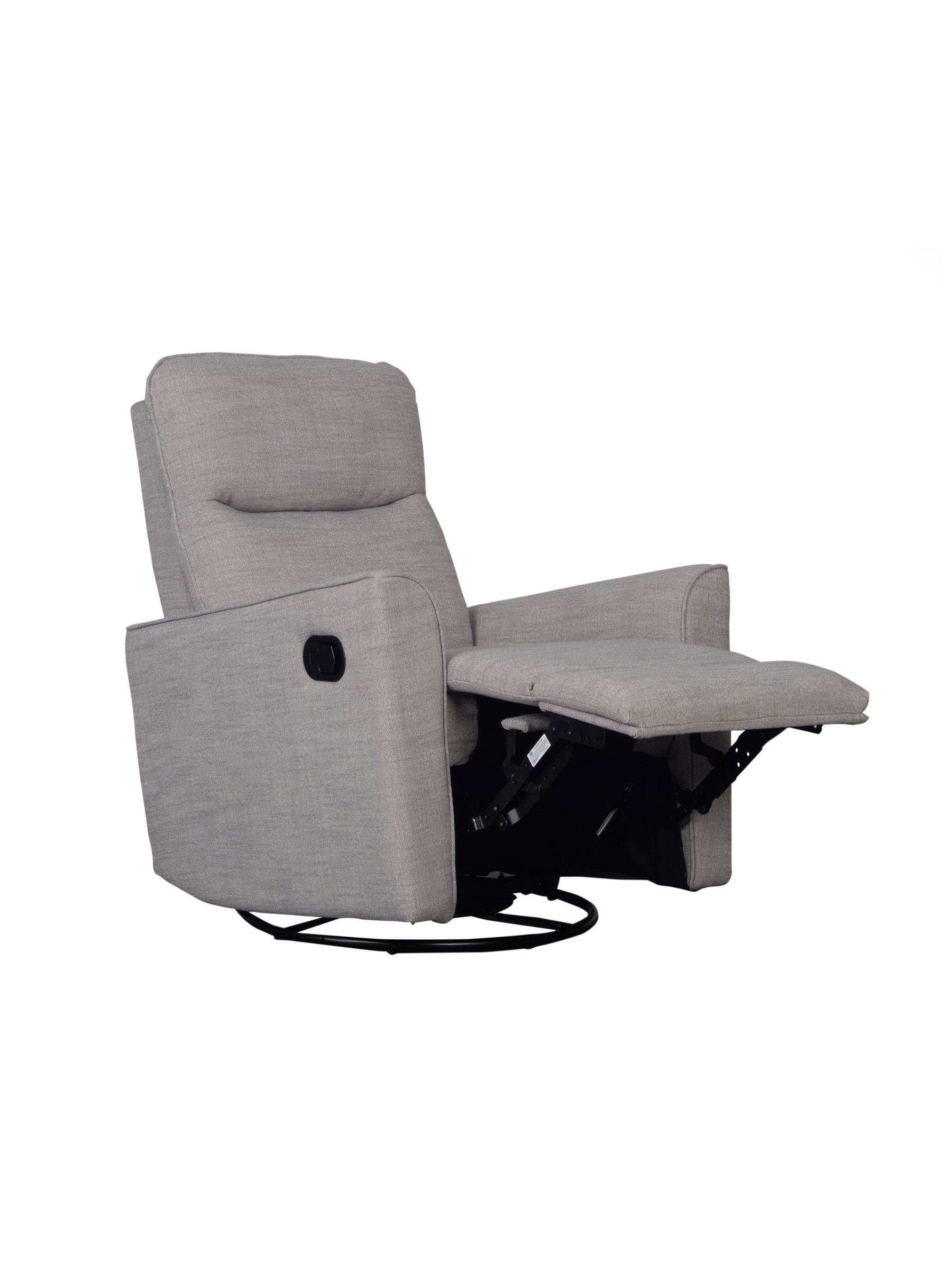 Obaby Grey Madison Swivel Glider Recliner Nursing Chair - Image 6 of 7