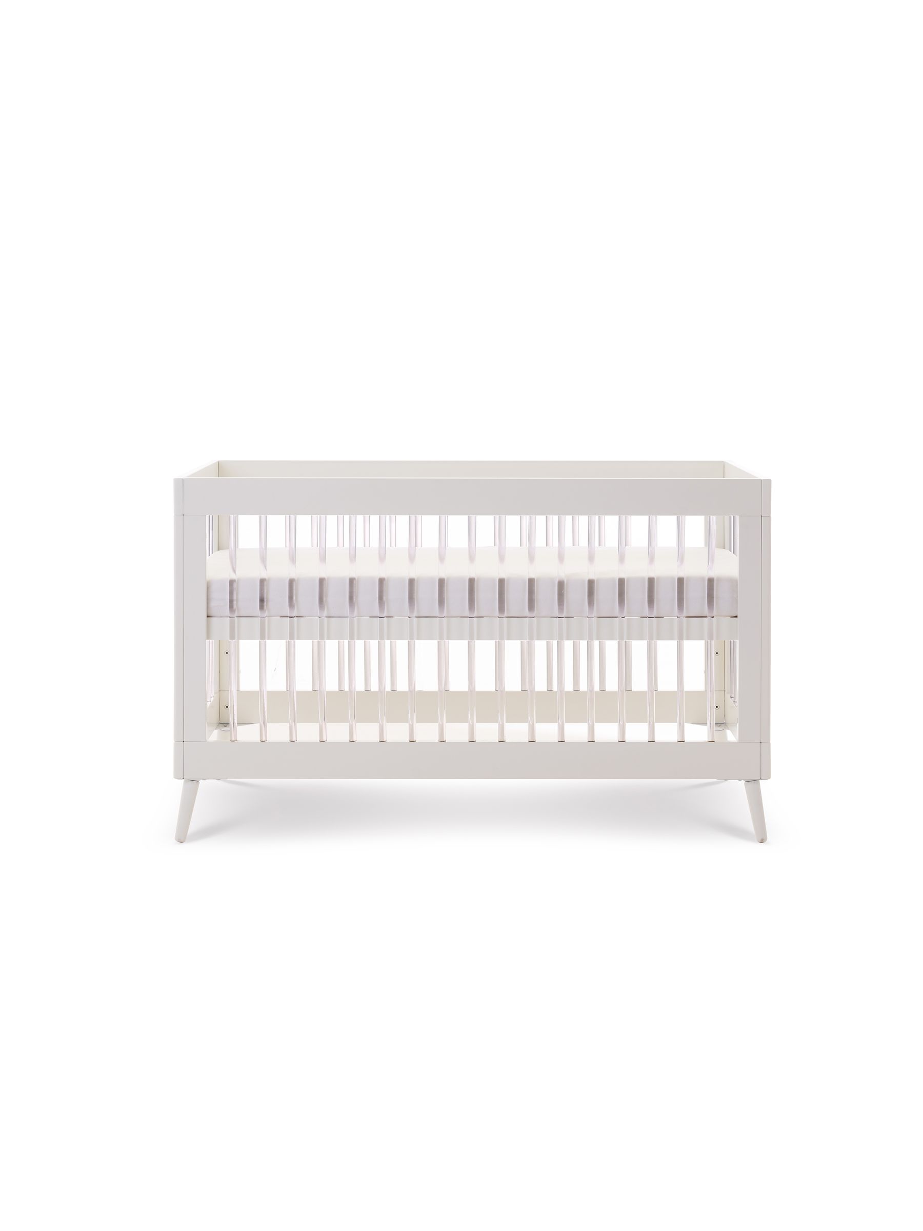 Obaby White with Acrylic Maya Nursery Cot Bed - Image 5 of 6