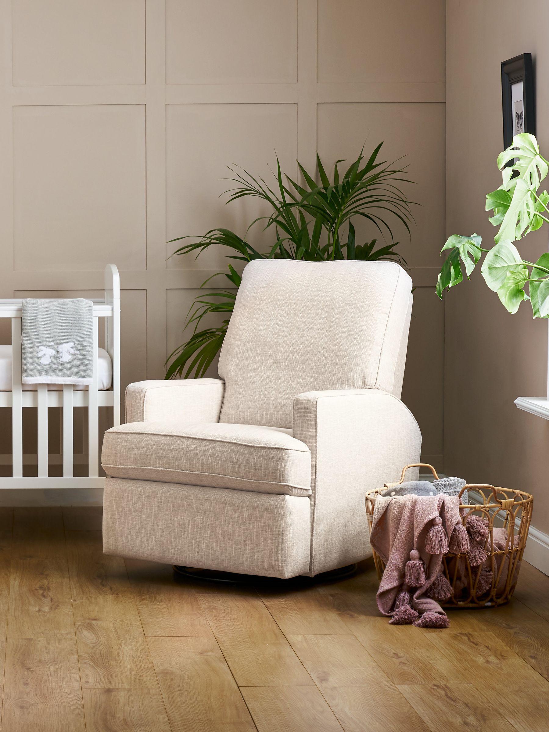 Obaby Oatmeal Madison Swivel Glider Recliner Nursing Chair - Image 2 of 4
