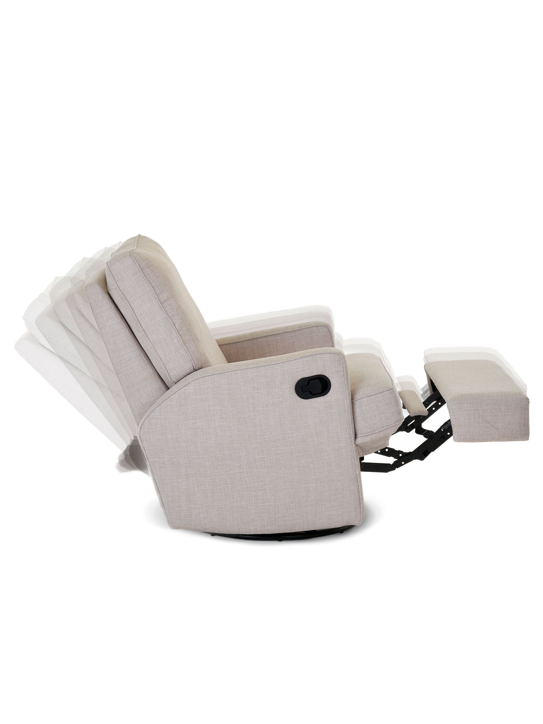 Obaby Oatmeal Madison Swivel Glider Recliner Nursing Chair - Image 3 of 4