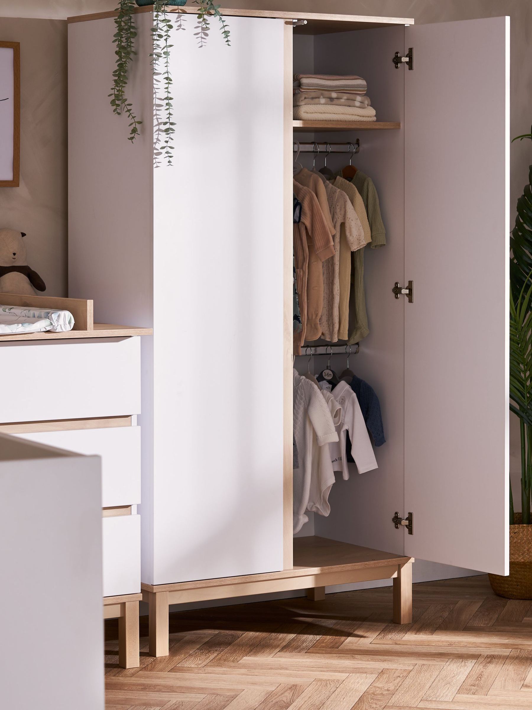 Obaby White Astrid Double Wardrobe - Image 2 of 6