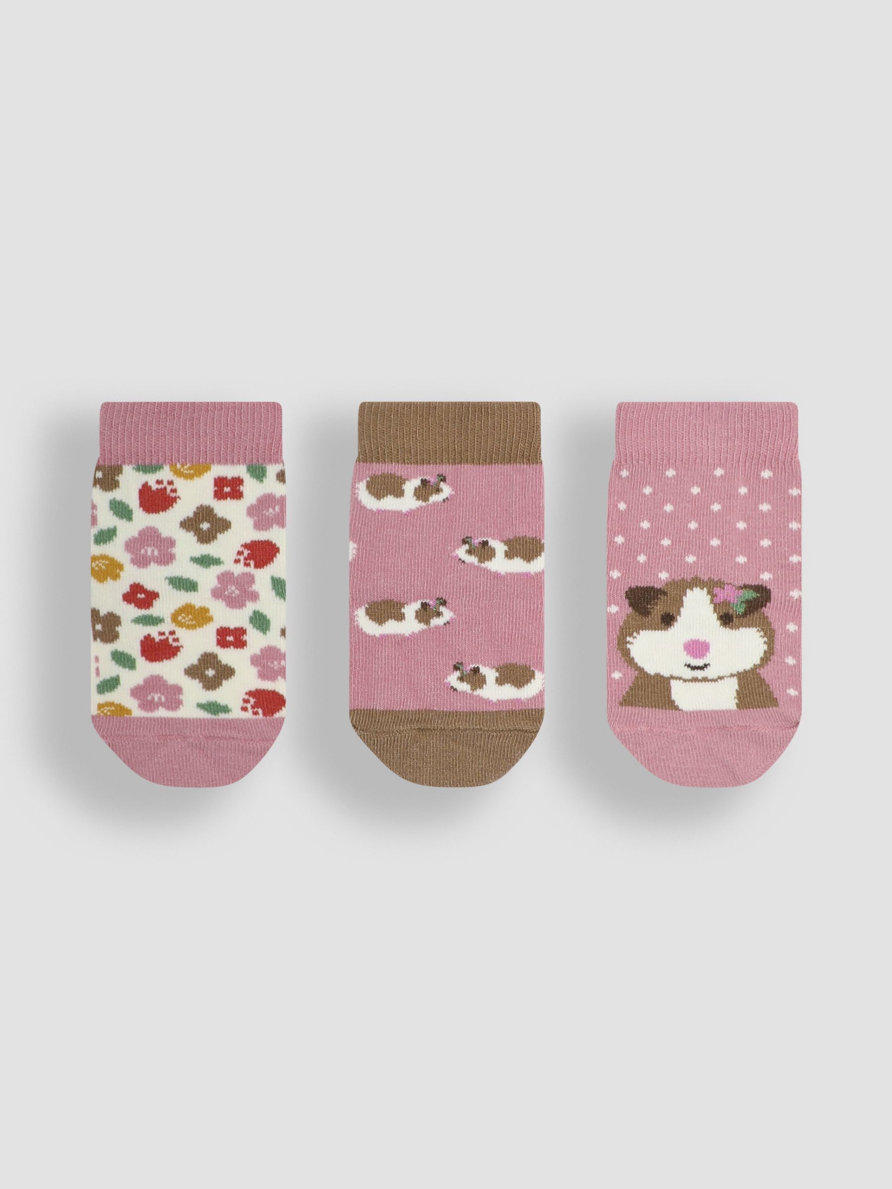 Pink Guinea Pig Cotton Socks 3 Pack - Image 1 of 5