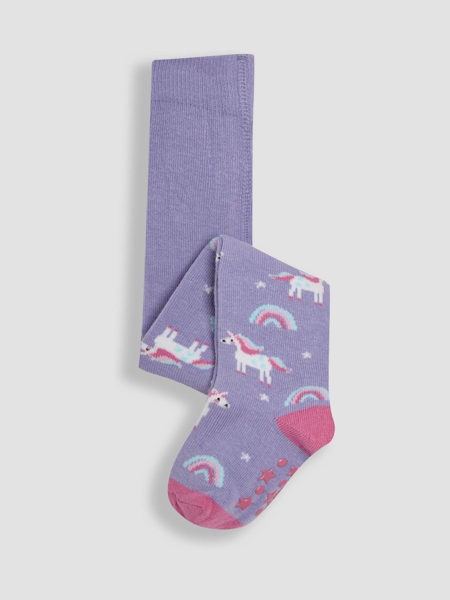 Pink Cotton Rich Unicorn Tights 2 Pack - Image 3 of 4