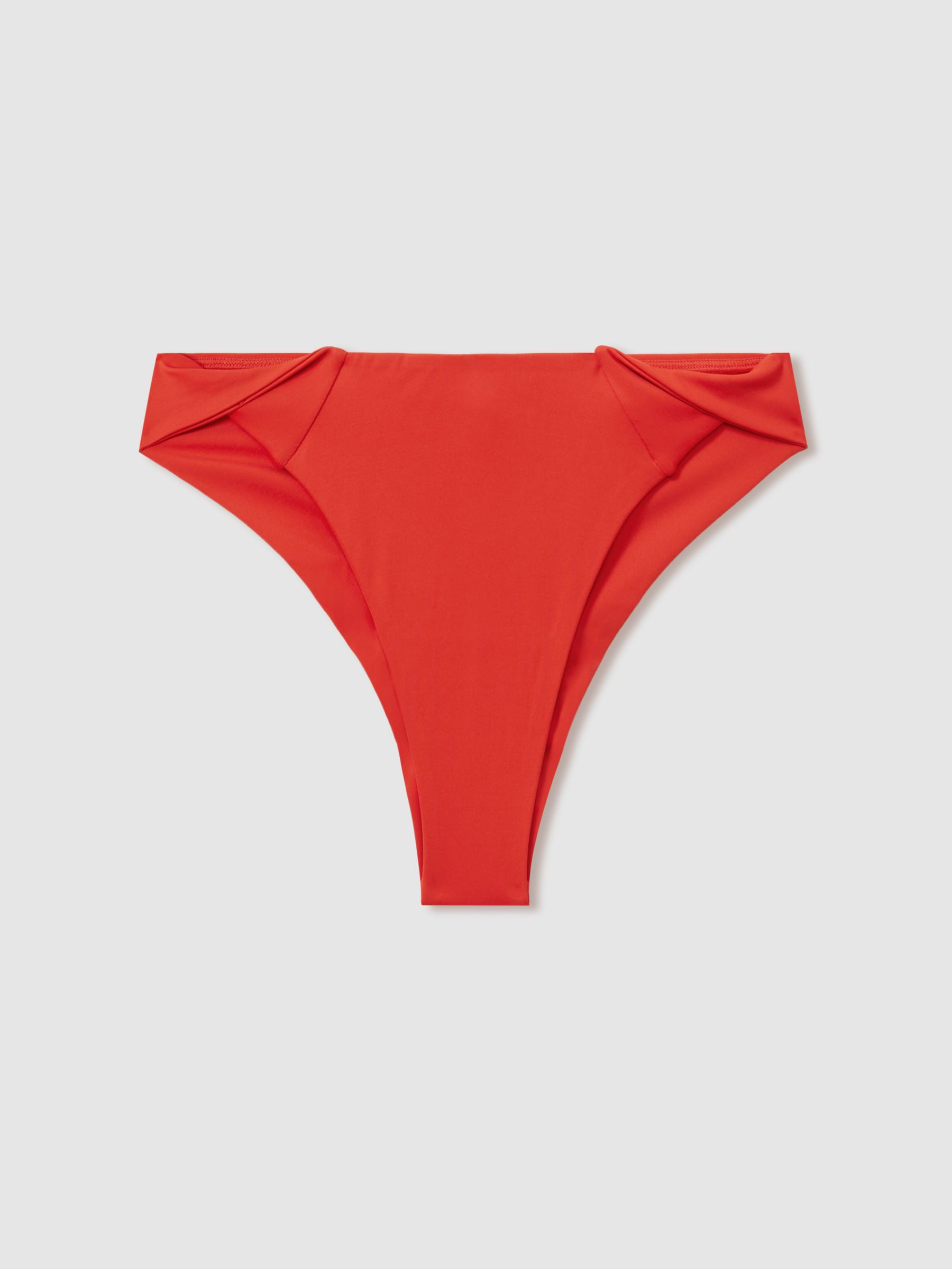 Underwear Twist Detail Bikini Bottoms in Red - Image 1 of 2