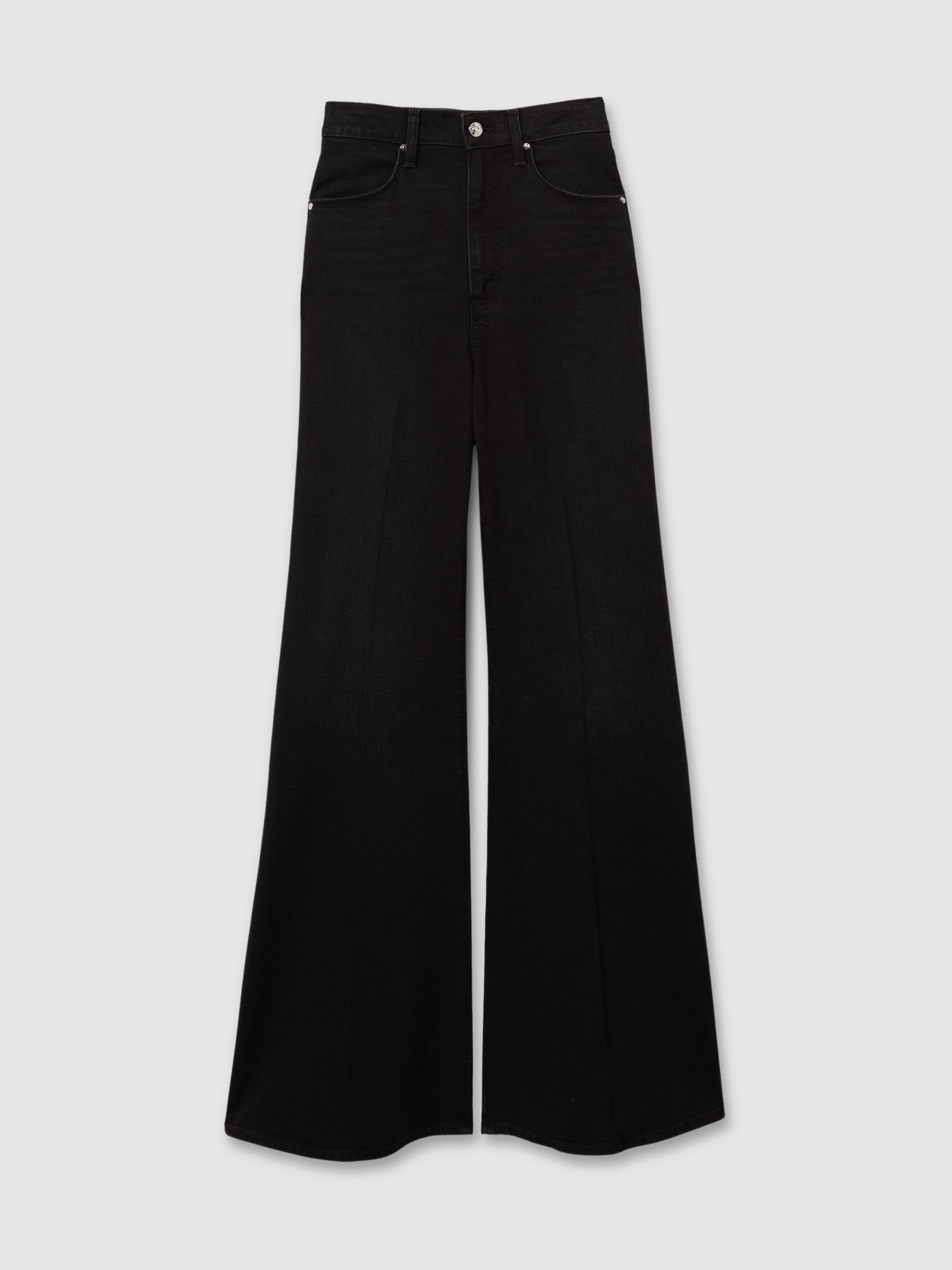 Paige High Rise Flared Jeans in Midnight Raven - Image 2 of 5