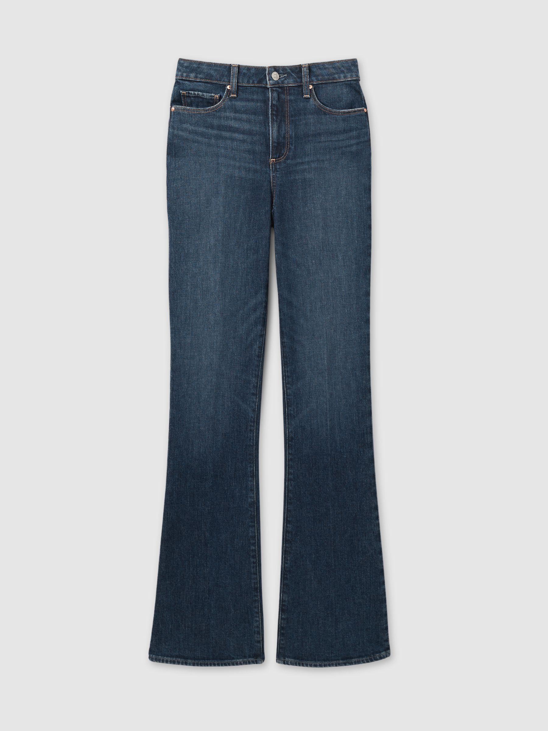 High Rise Laurel Ancient Blue Paige Ancient Blue High Rise Flared Jeans - Image 2 of 5