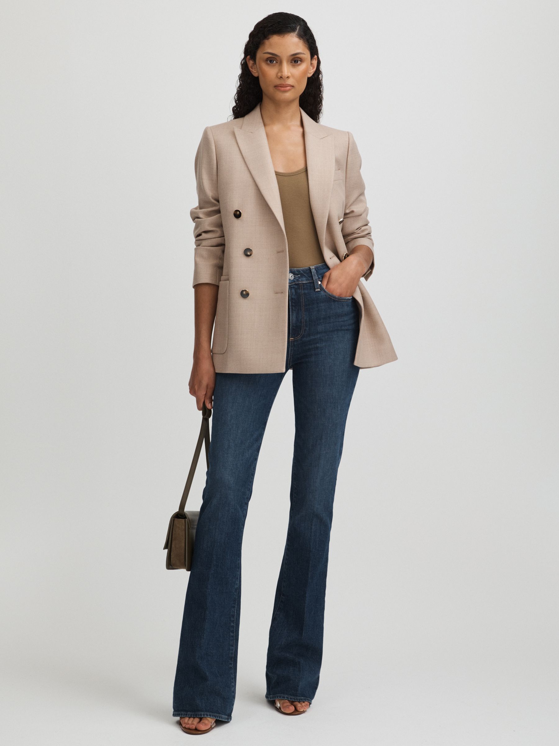 High Rise Laurel Ancient Blue Paige Ancient Blue High Rise Flared Jeans - Image 3 of 5