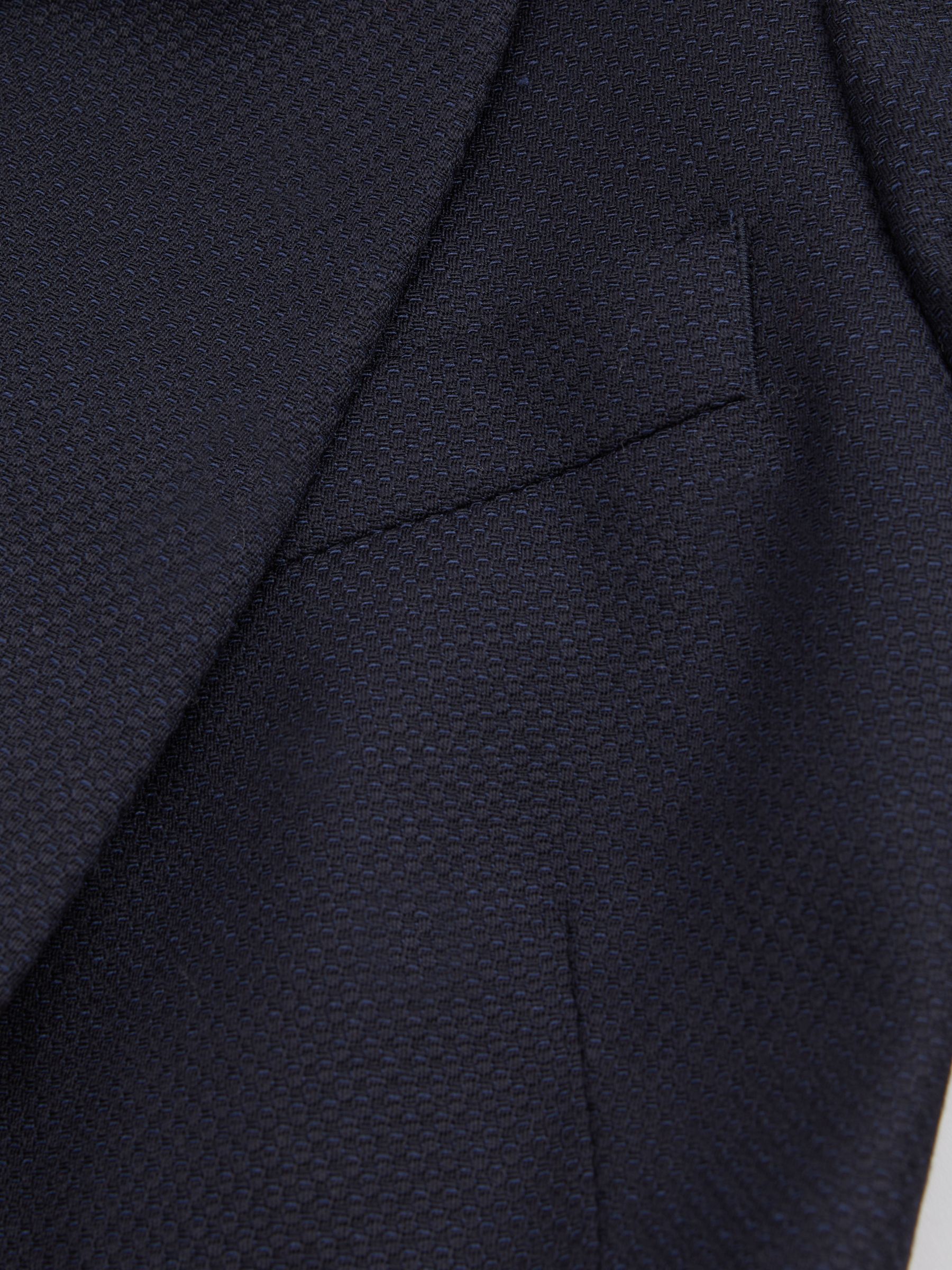 Textured Single Breasted Suit Blazer in Navy - Image 5 of 5