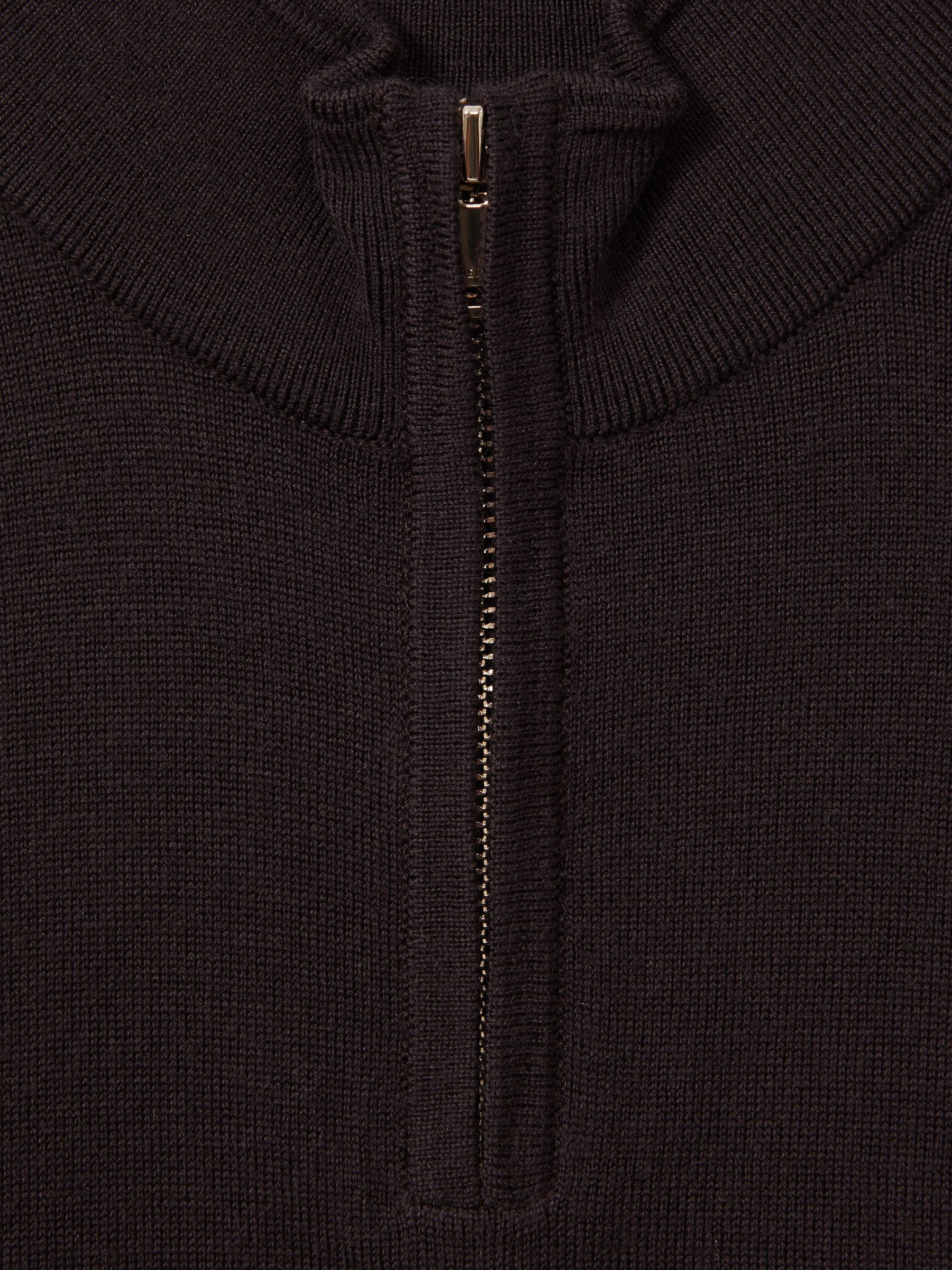 13-14 yrs Merino Wool Half-Zip Funnel Neck Jumper in Coco Brown - Image 4 of 5