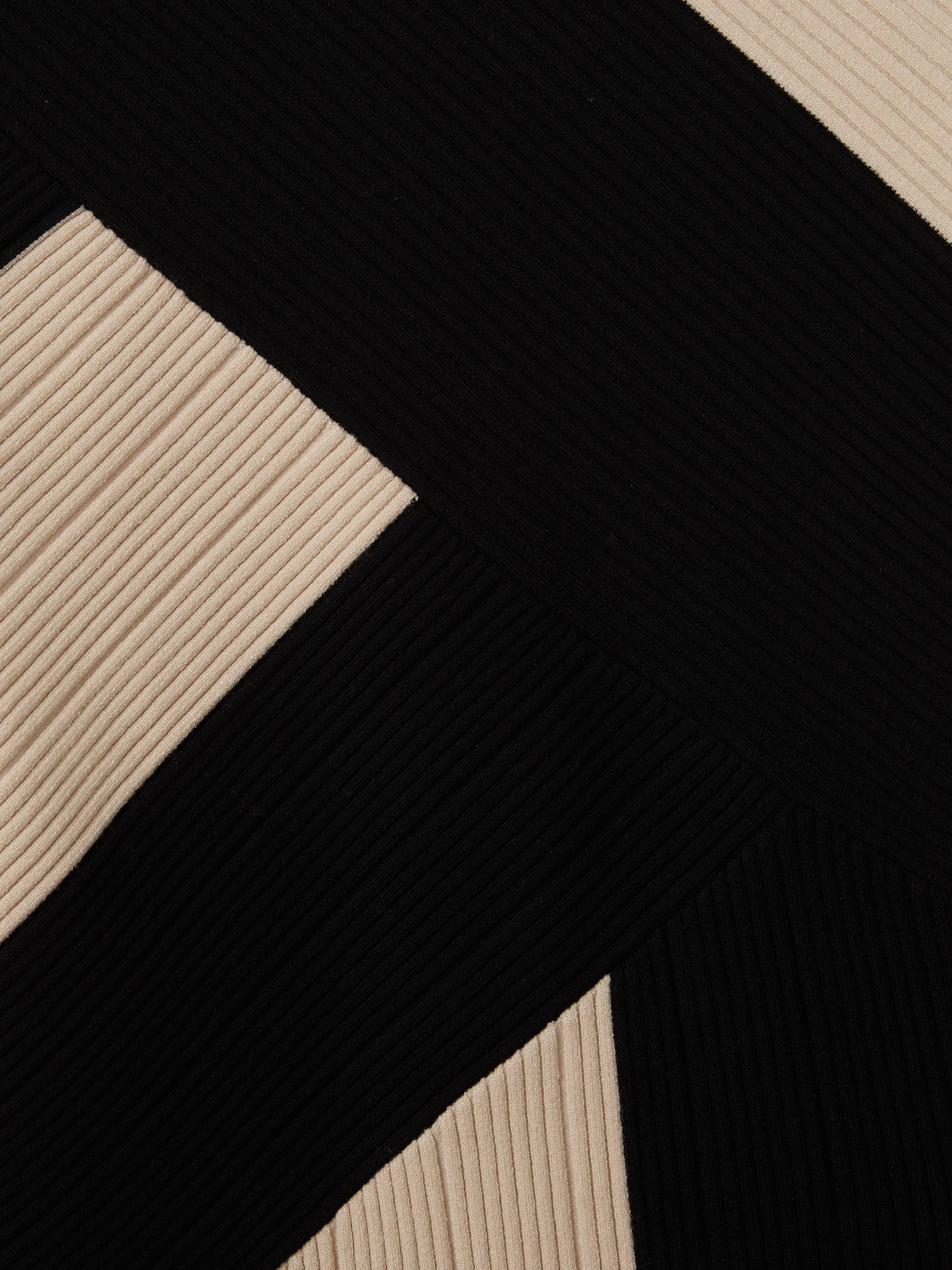 Judy Black/Camel Knitted Colourblock Asymmetric Top - Image 6 of 6