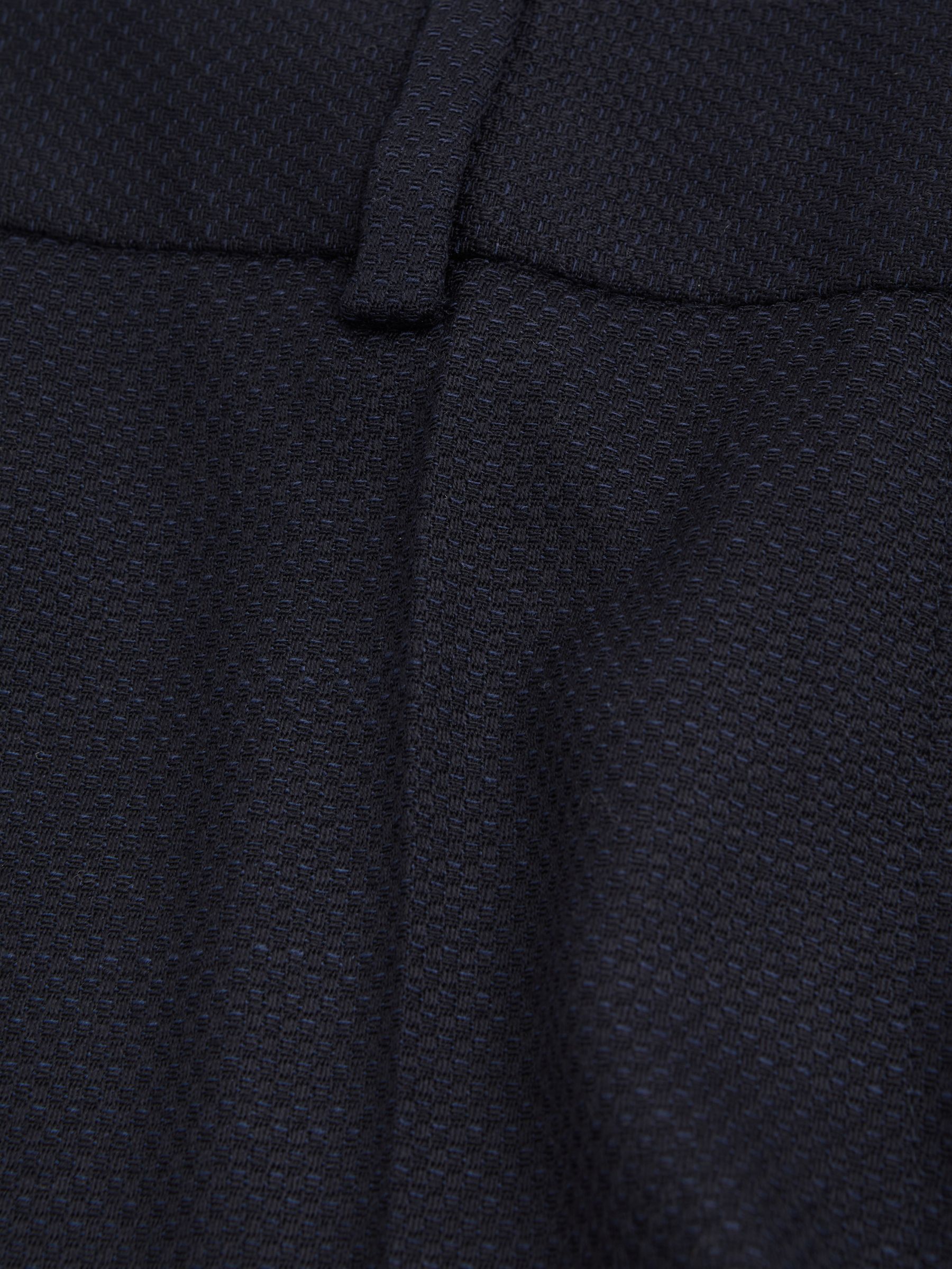 Textured Slim Fit Suit Trousers in Navy - image 5