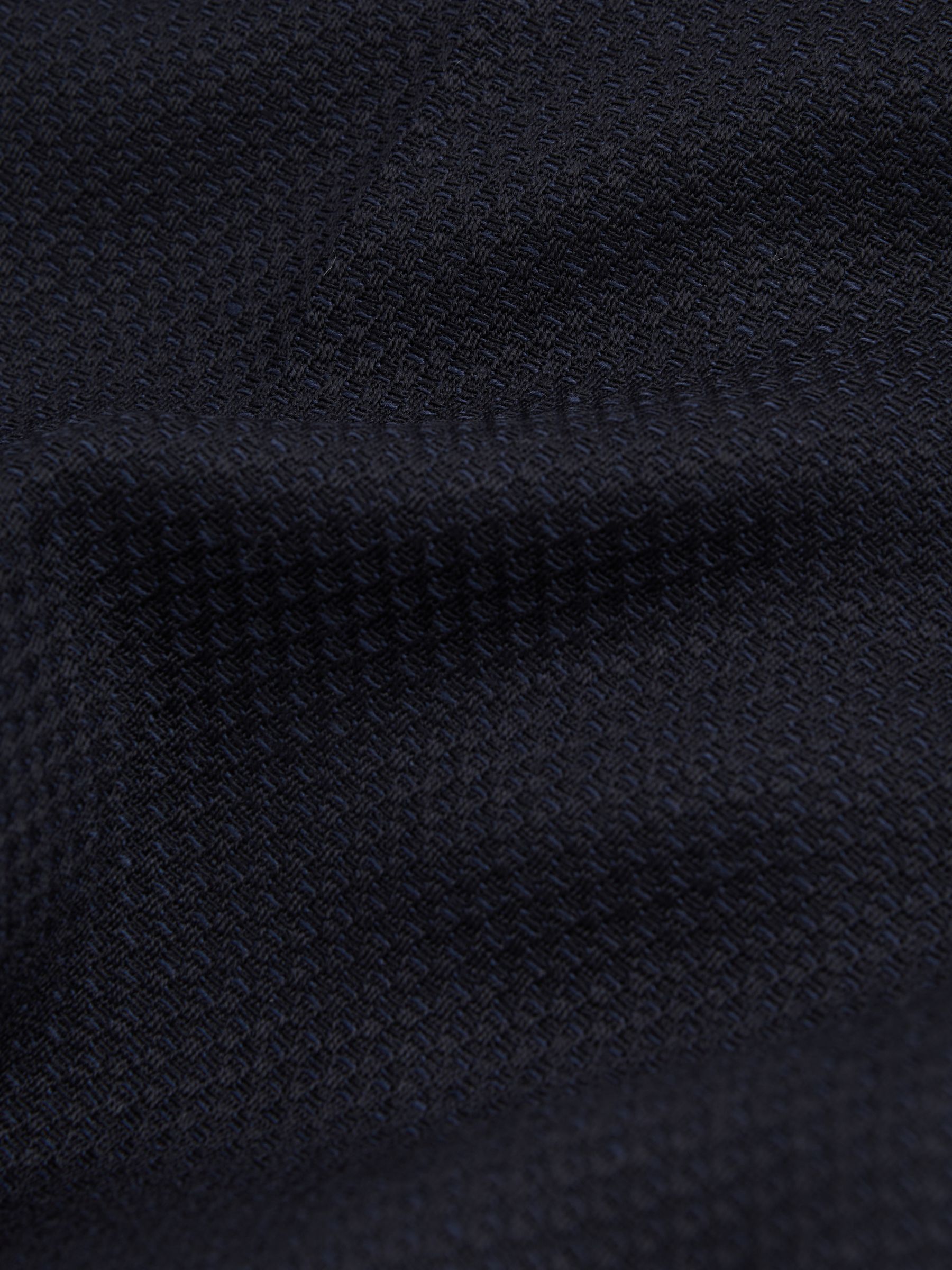 Petite Textured Wide Leg Suit Trousers in Navy - Image 6 of 7