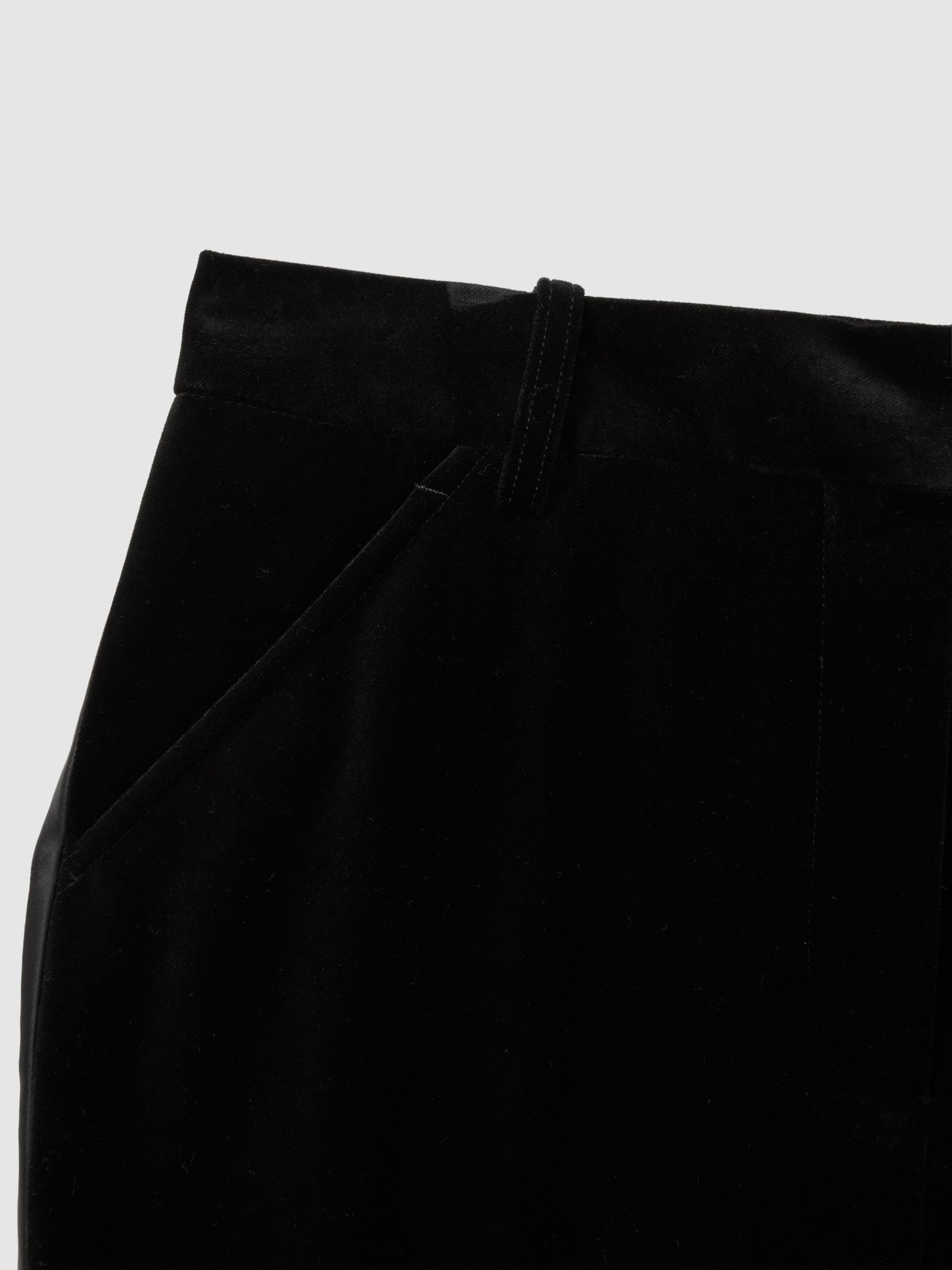 Petite Velvet Flared Suit Trousers in Black - Image 6 of 7