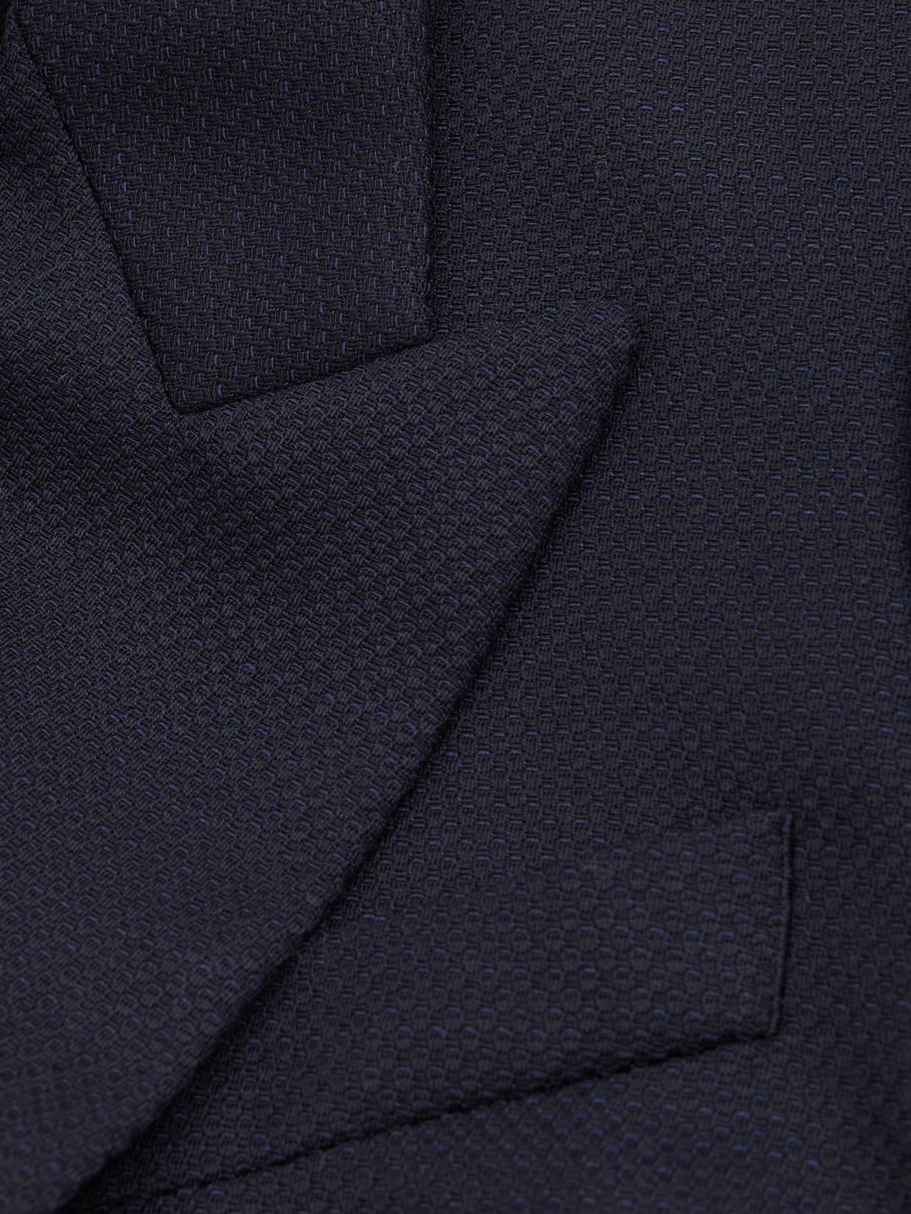 Textured Double Breasted Suit Blazer in Navy - Image 5 of 5