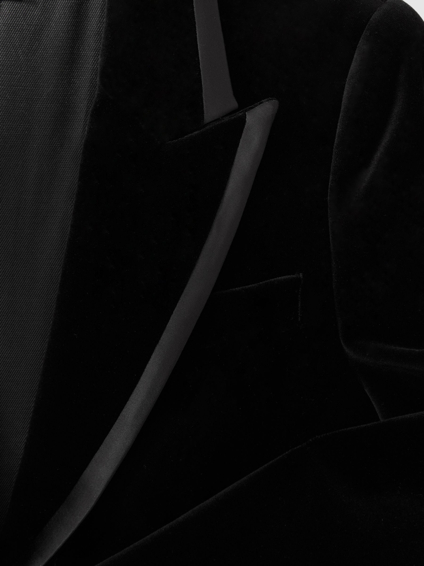 Velvet Single Breasted Suit Blazer in Black - Image 7 of 7