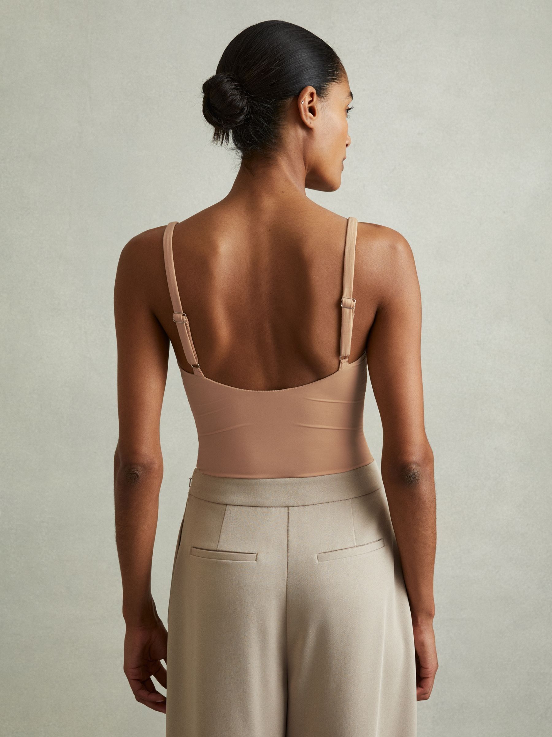Seamless Square Neck Thong Bodysuit in Neutral - Image 4 of 6