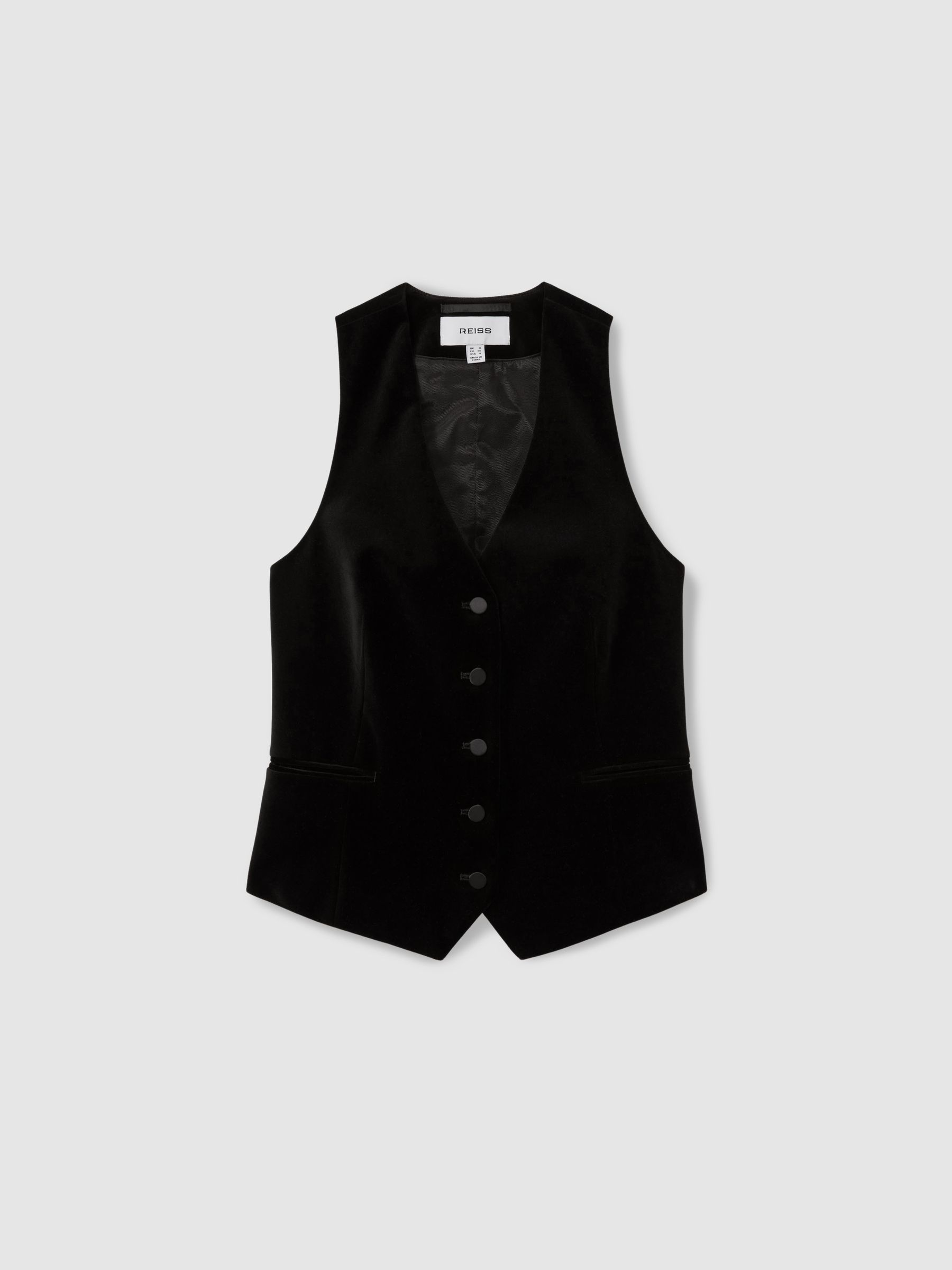 Parisa Black Velvet Single Breasted Suit Waistcoat - Image 2 of 6