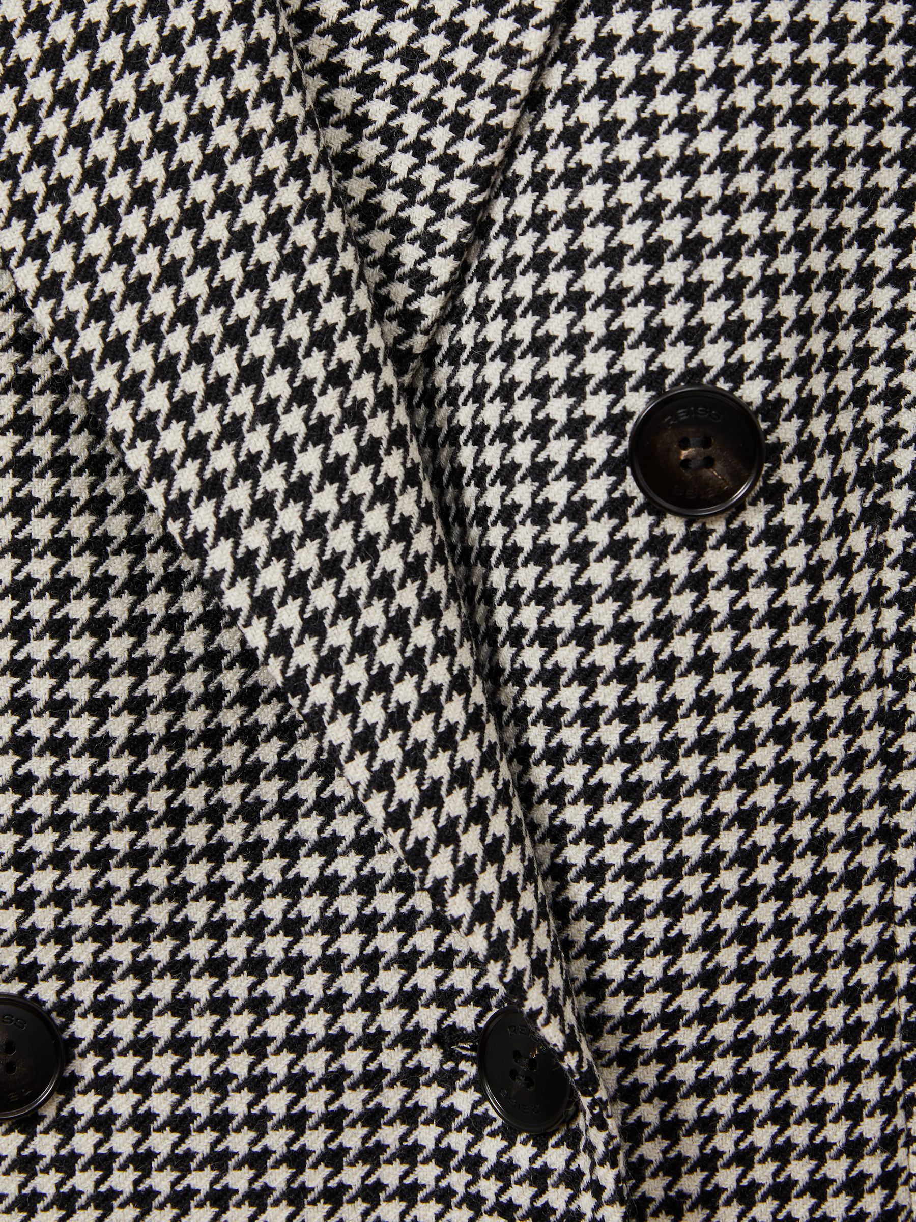 Wool Dogtooth Double Breasted Blazer in Black/White - Image 6 of 6
