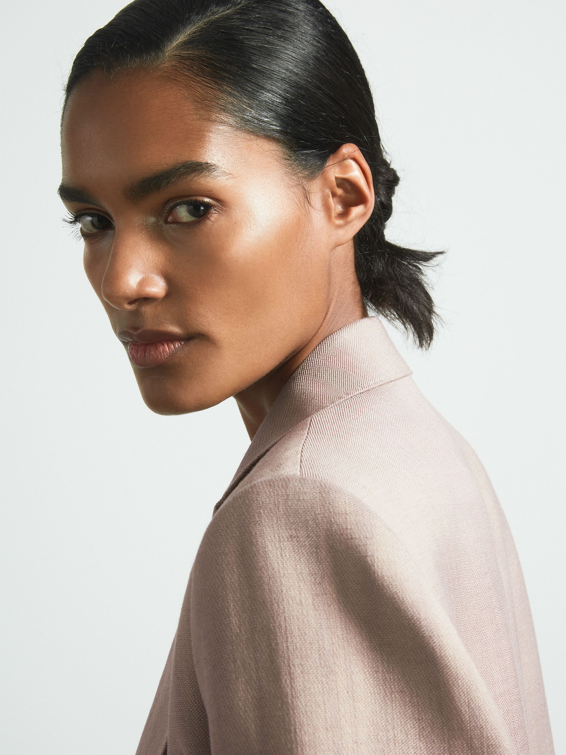 Atelier Tailored Double Breasted Suit Blazer in Pink - Image 5 of 7