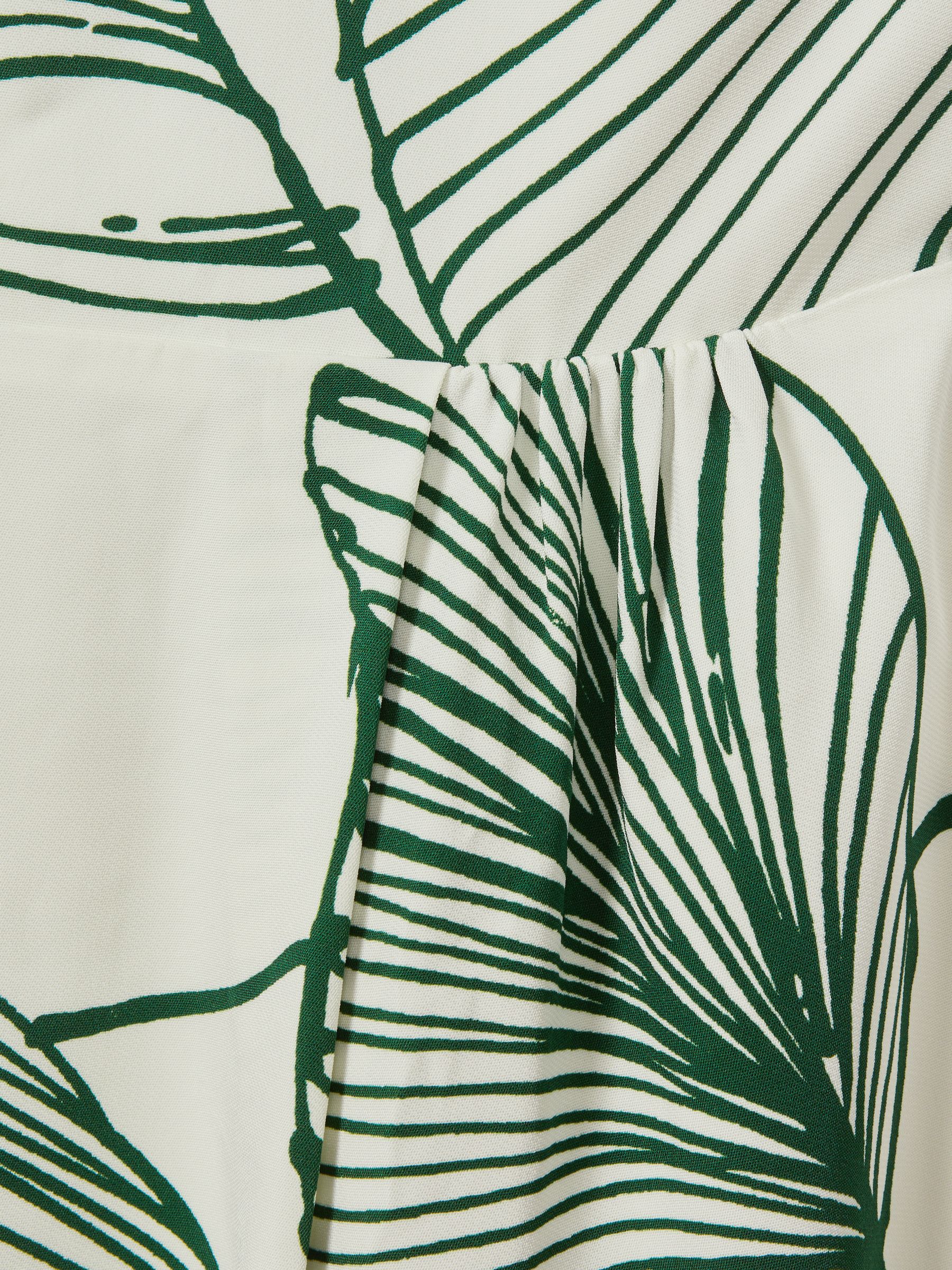 Floral Sketch Halter Neck Maxi Dress in White/Green - image 5