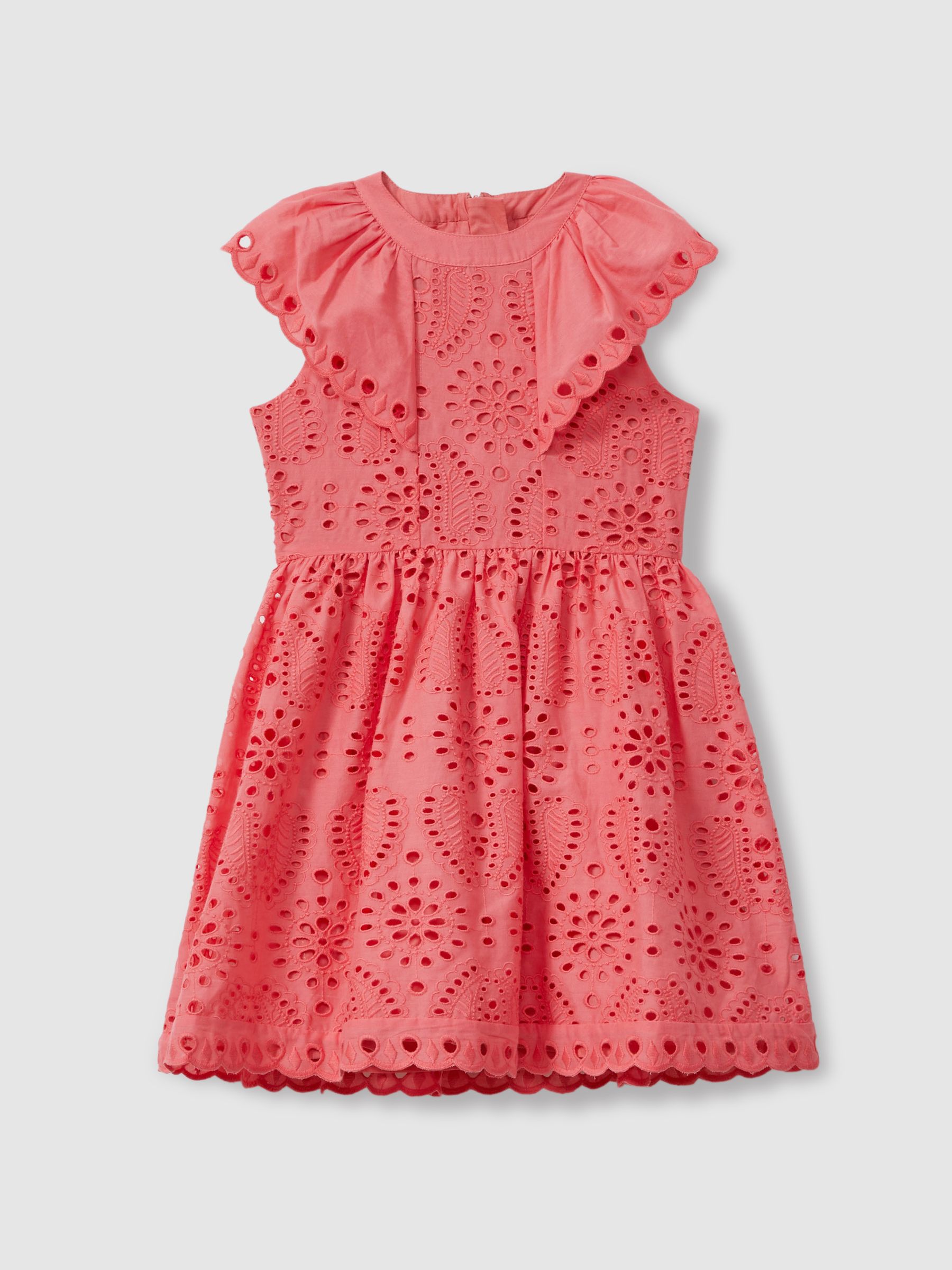 13-14 yrs Cotton Broderie Dress in Pink - Image 1 of 4 13-14 yrs Cotton Broderie Dress in Pink - Image 1 of 4