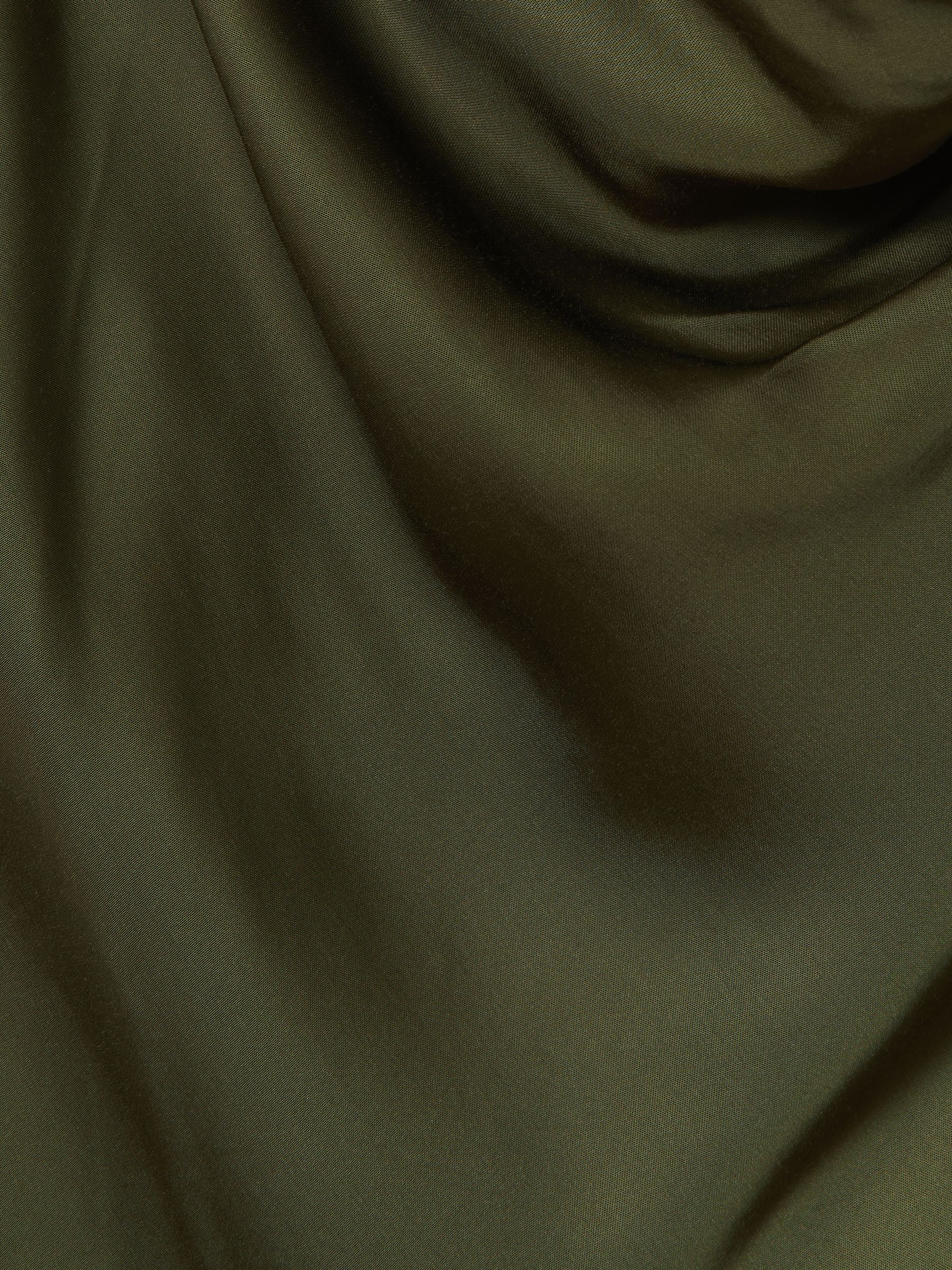 Satin Cowl Neck Midi Dress in Khaki - Image 5 of 5
