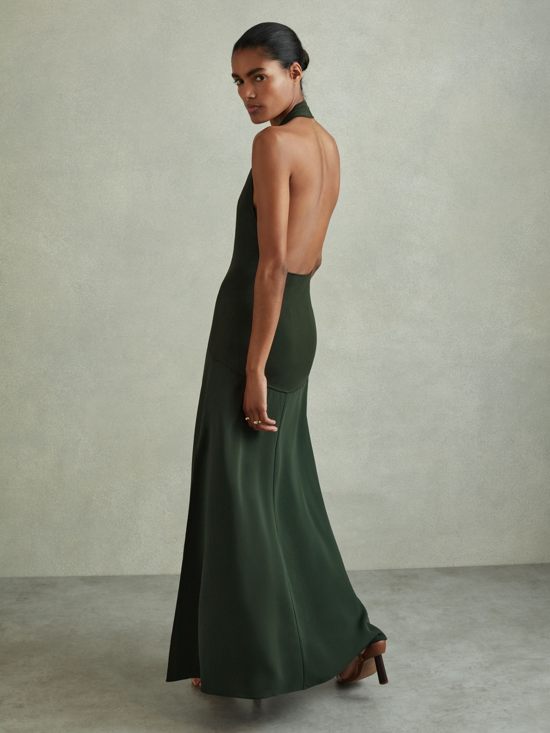 Hybrid Knit Midi Dress in Green - Image 4 of 5